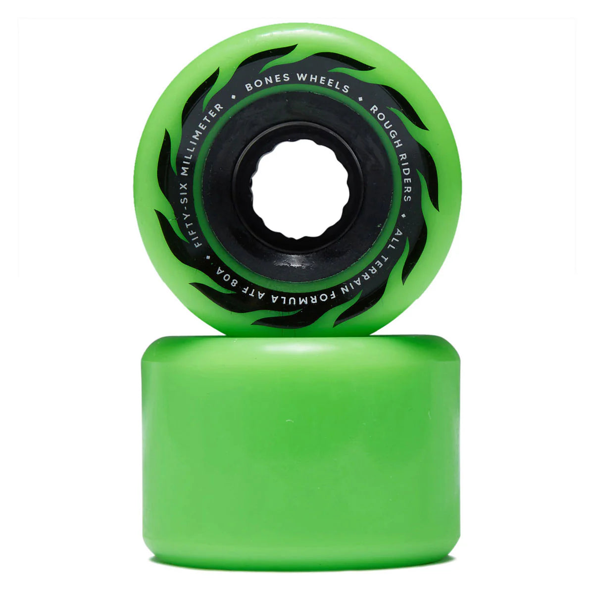 Bones ATF Rough Riders Eternal Flame 80a 56mm Green Cruiser Wheels