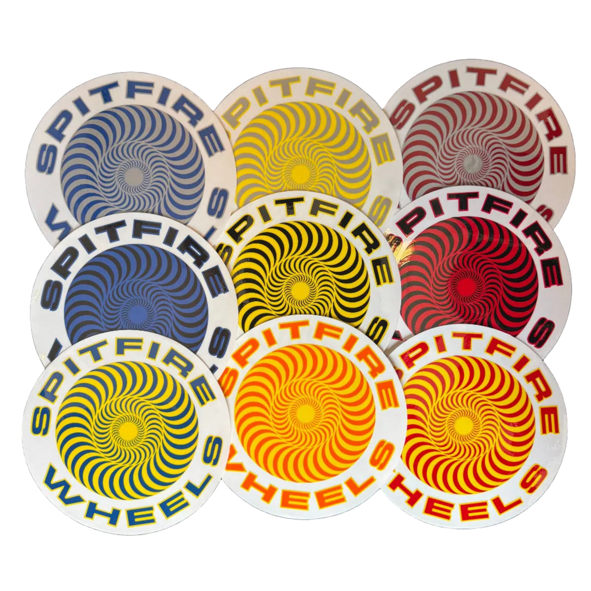 Spitfire Wheels Clear Swirl 7.5" Circle Assorted Sticker