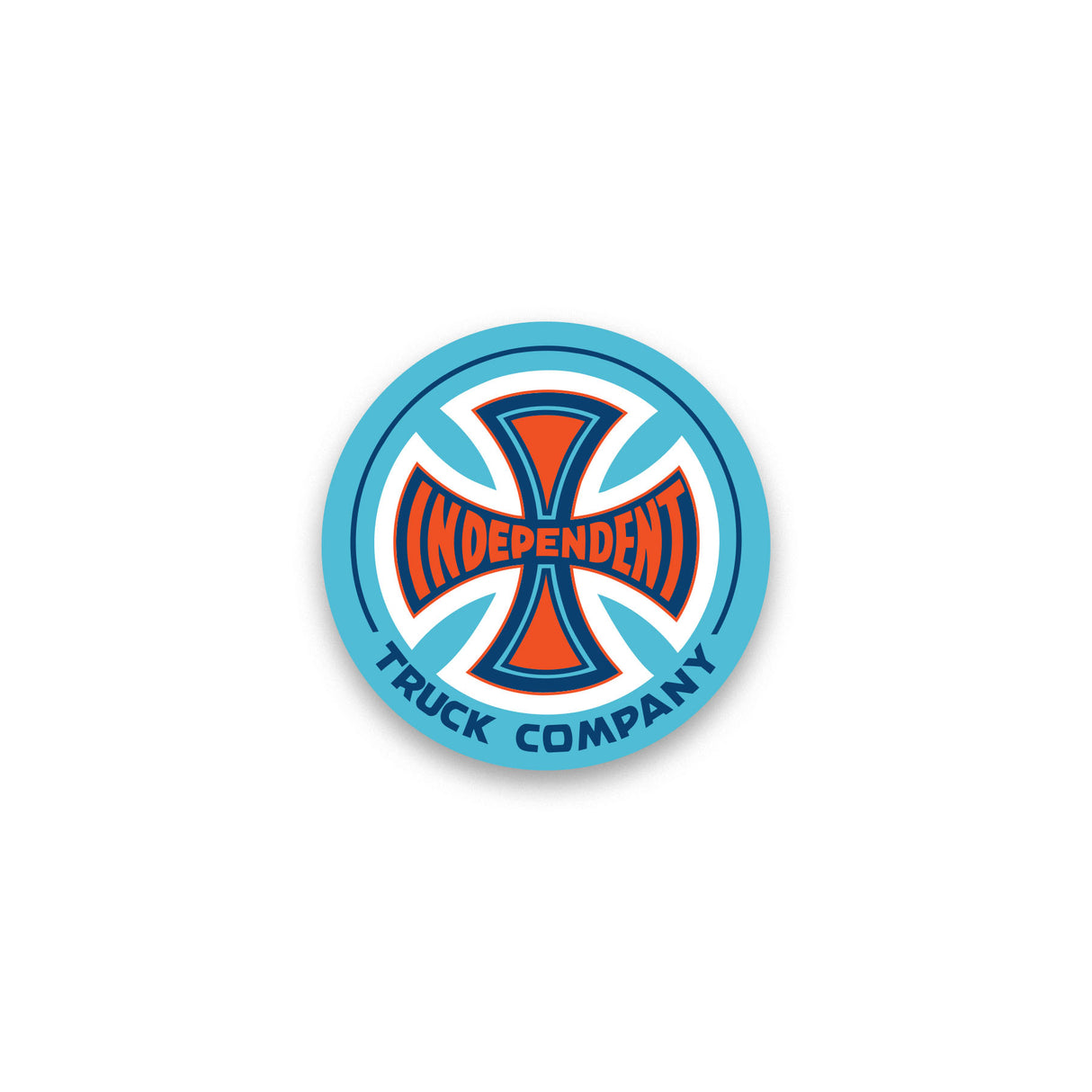 Independent Truck Co Legacy Clear Blue Orange 1 in Sticker