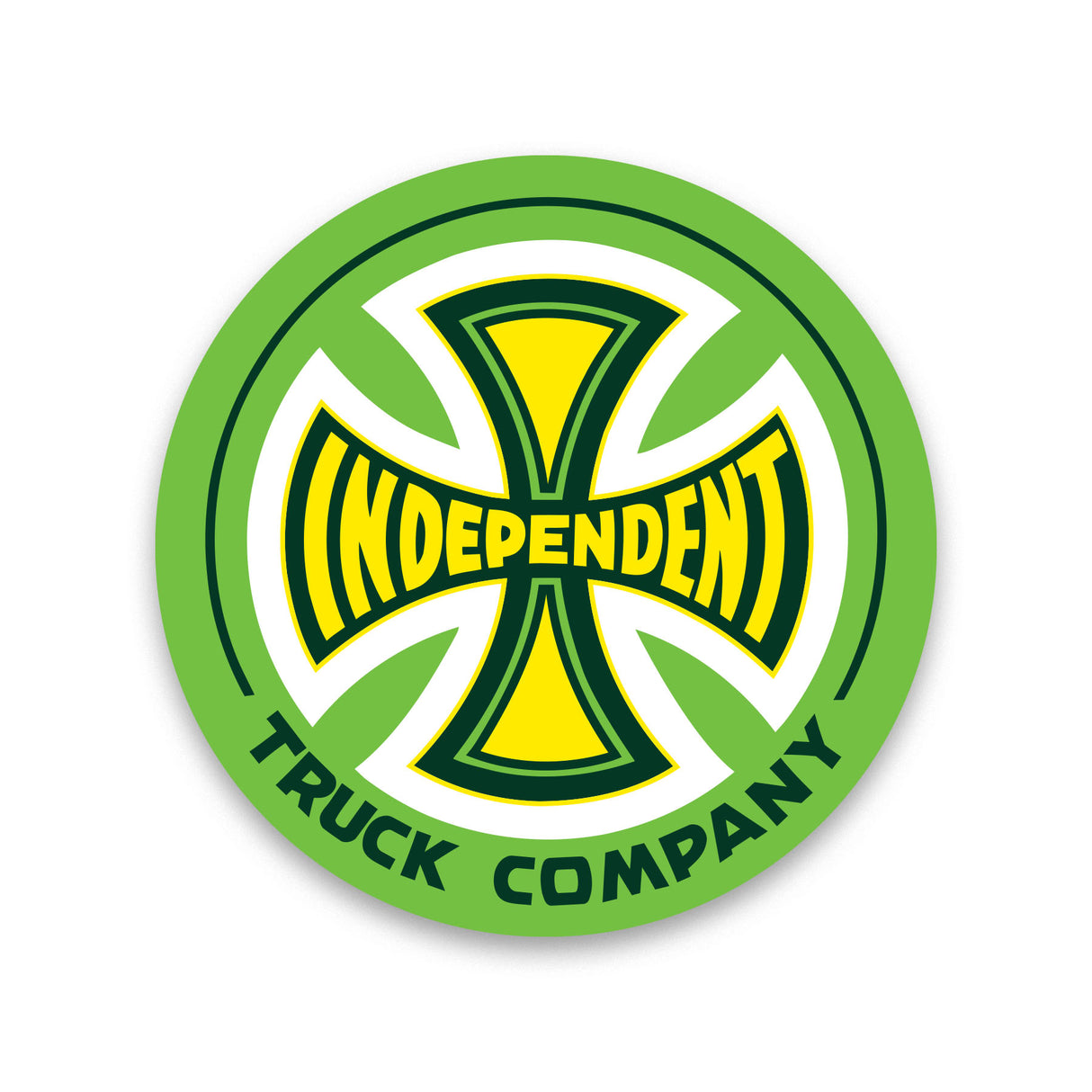 Independent Truck Co Legacy Clear Green Yellow 3 in Sticker