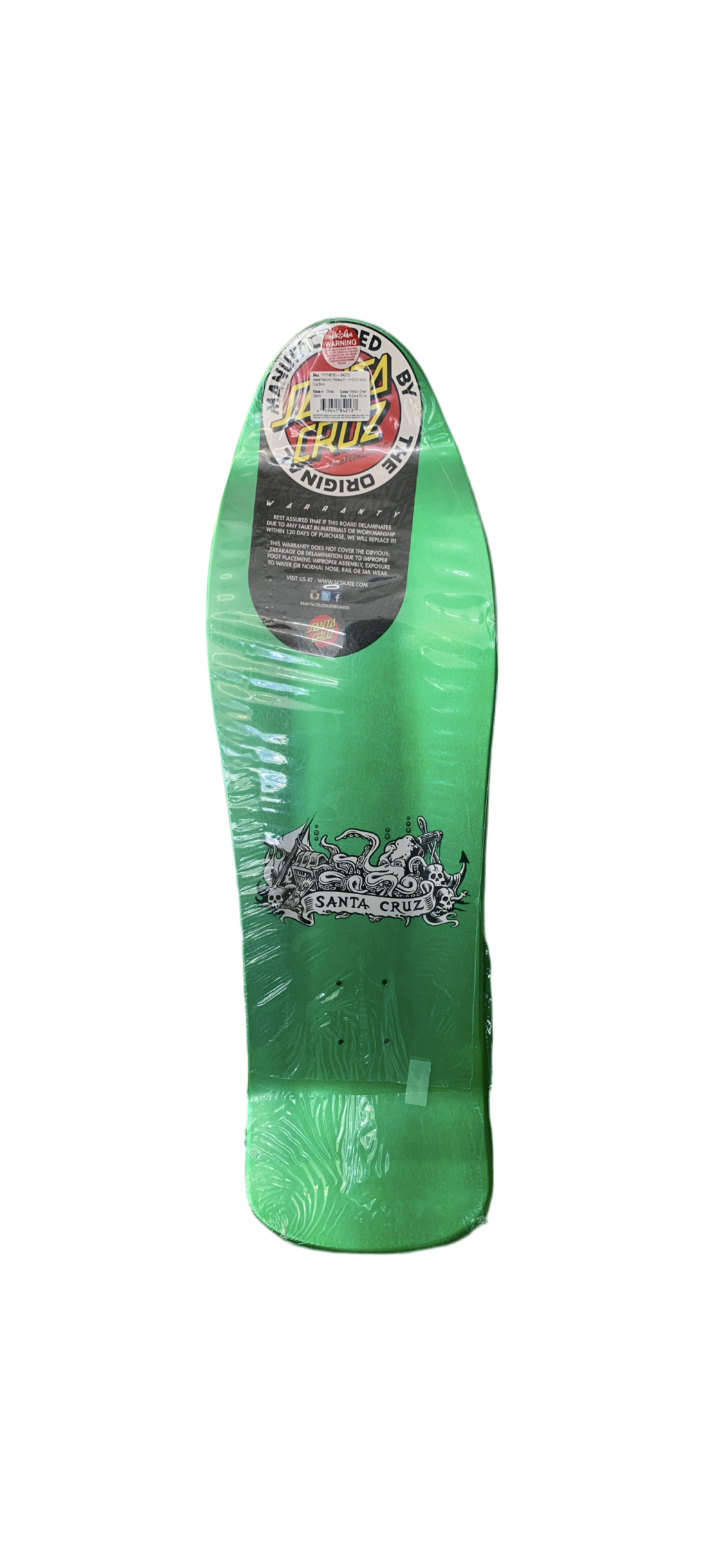 Santa Cruz Jason Jessee Signed Neptune 2 Metallic Green Reissue 10.2" Classic Skateboard Deck