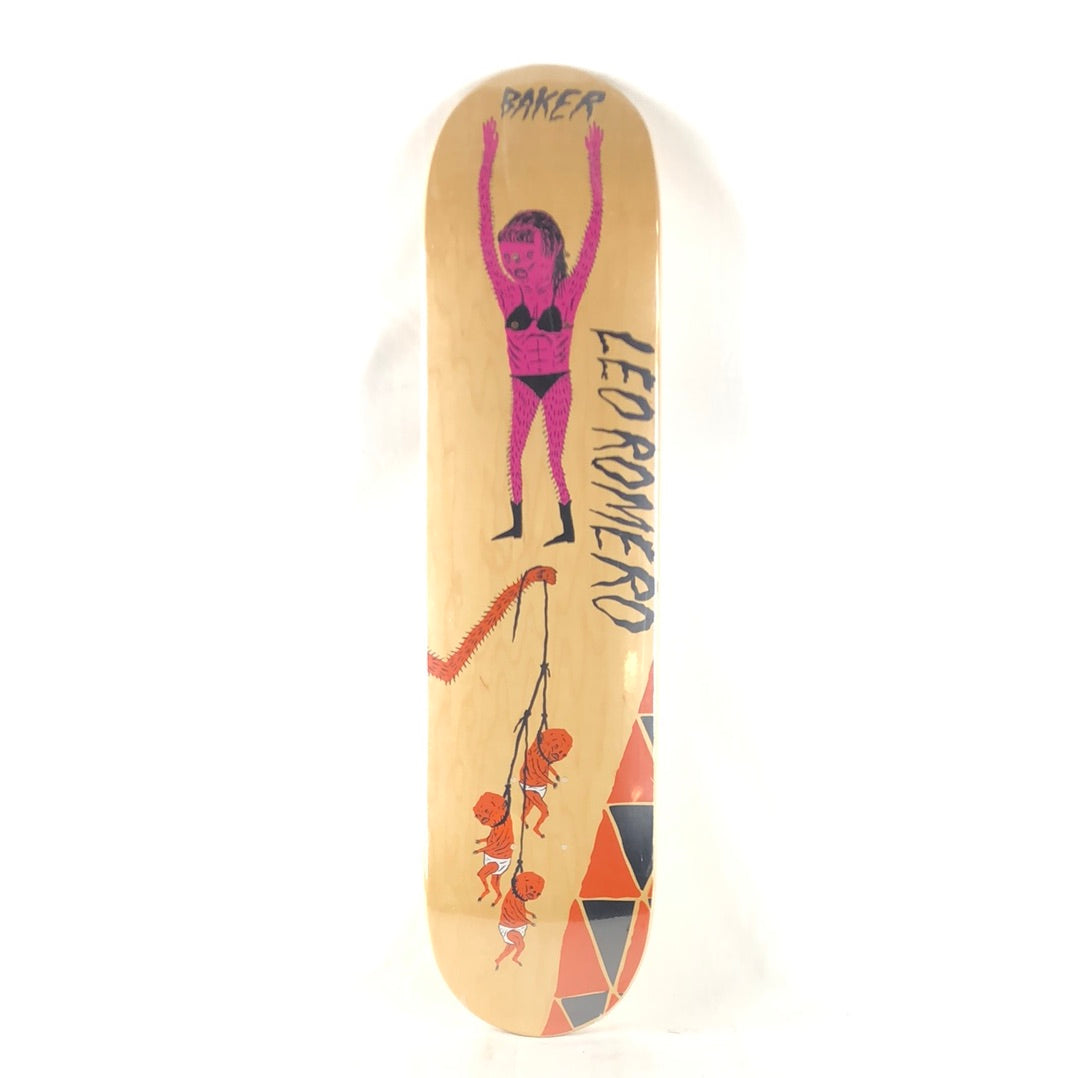 Baker Leo Romero x Neckface Art Blank Black Tan Size 7.5" Vintage NOS Deck