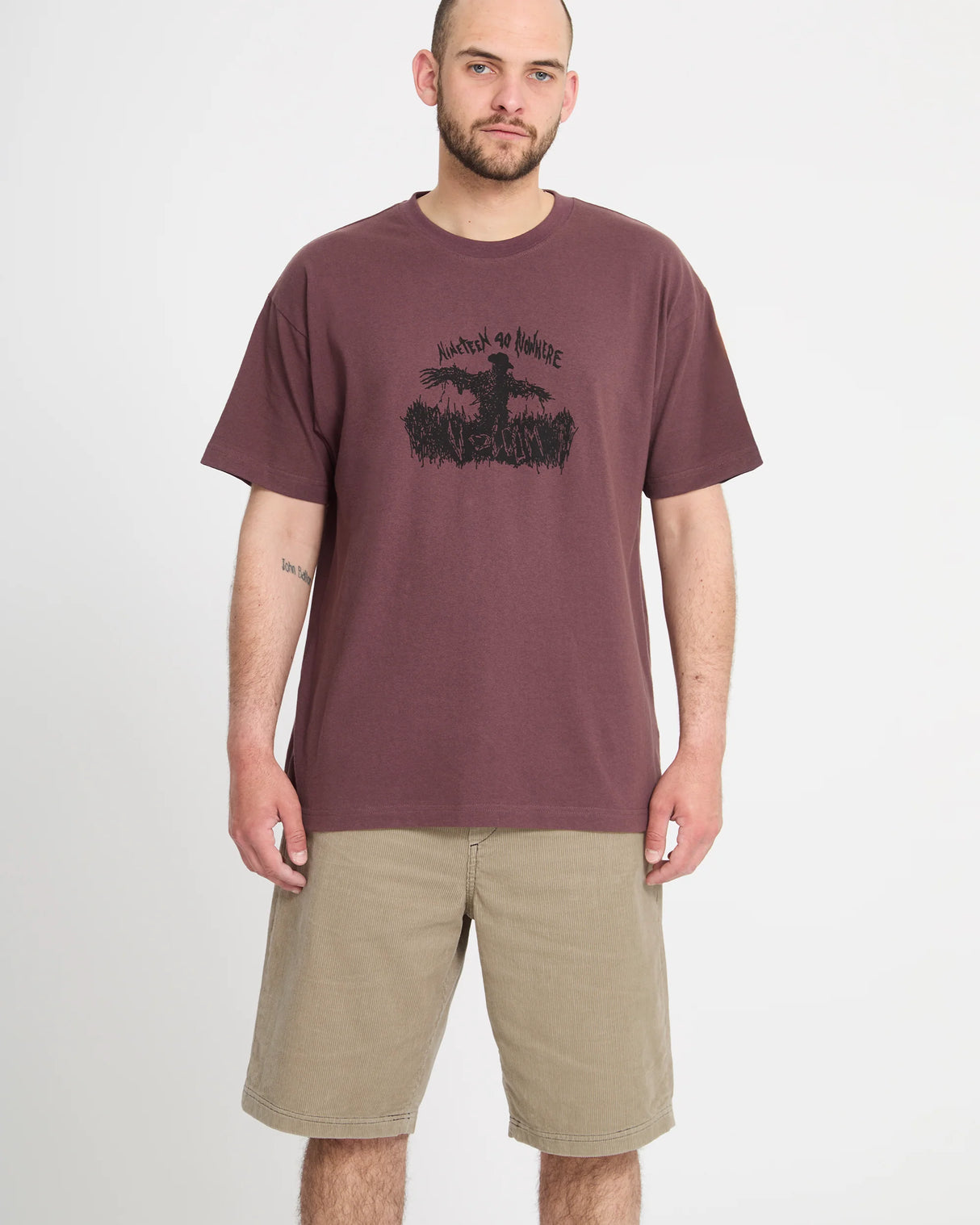 Volcom Freazy Loose Elastic Waist 22" Light Khaki Shorts