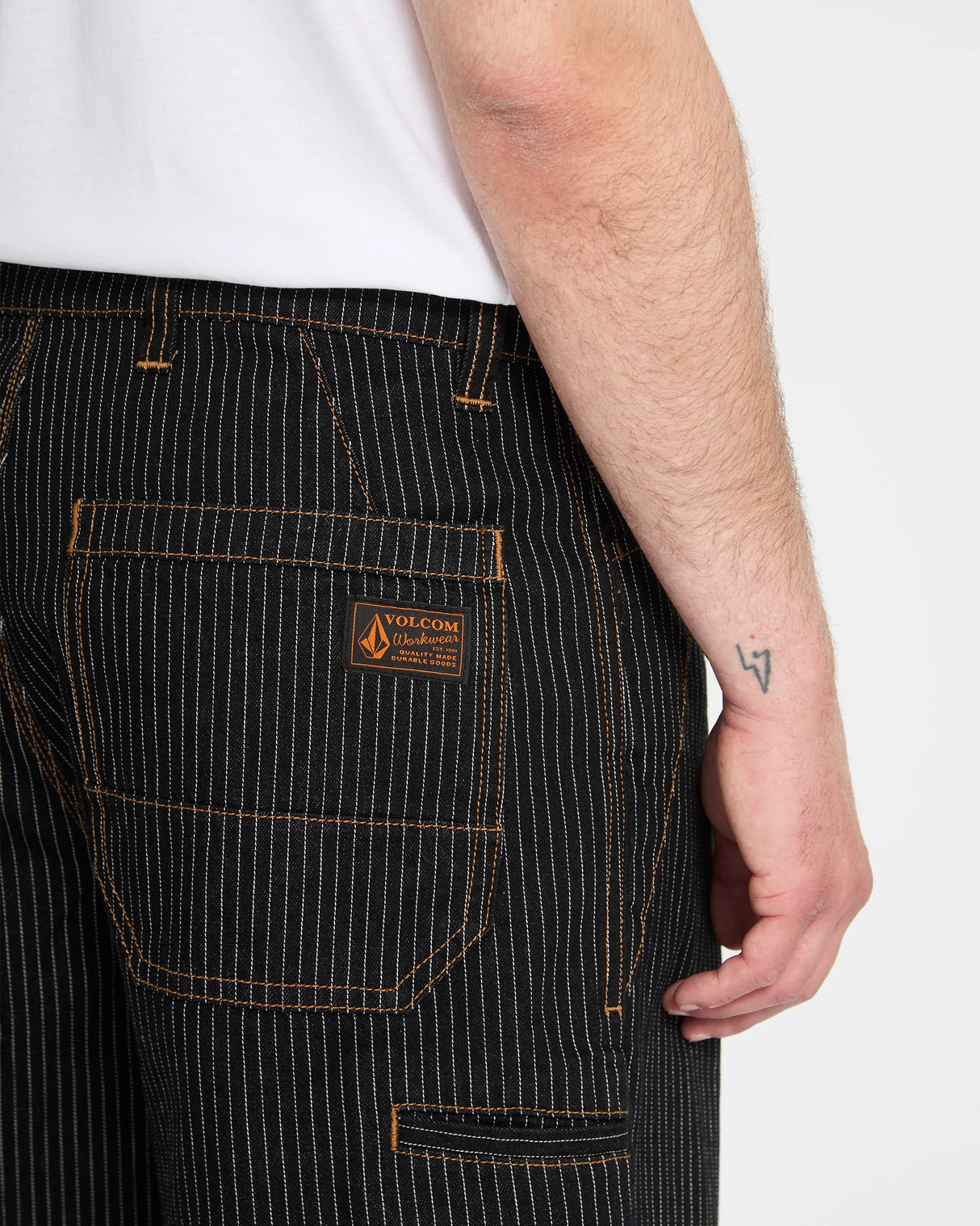 Volcom Dialed Work Pant Black Stripe Pants