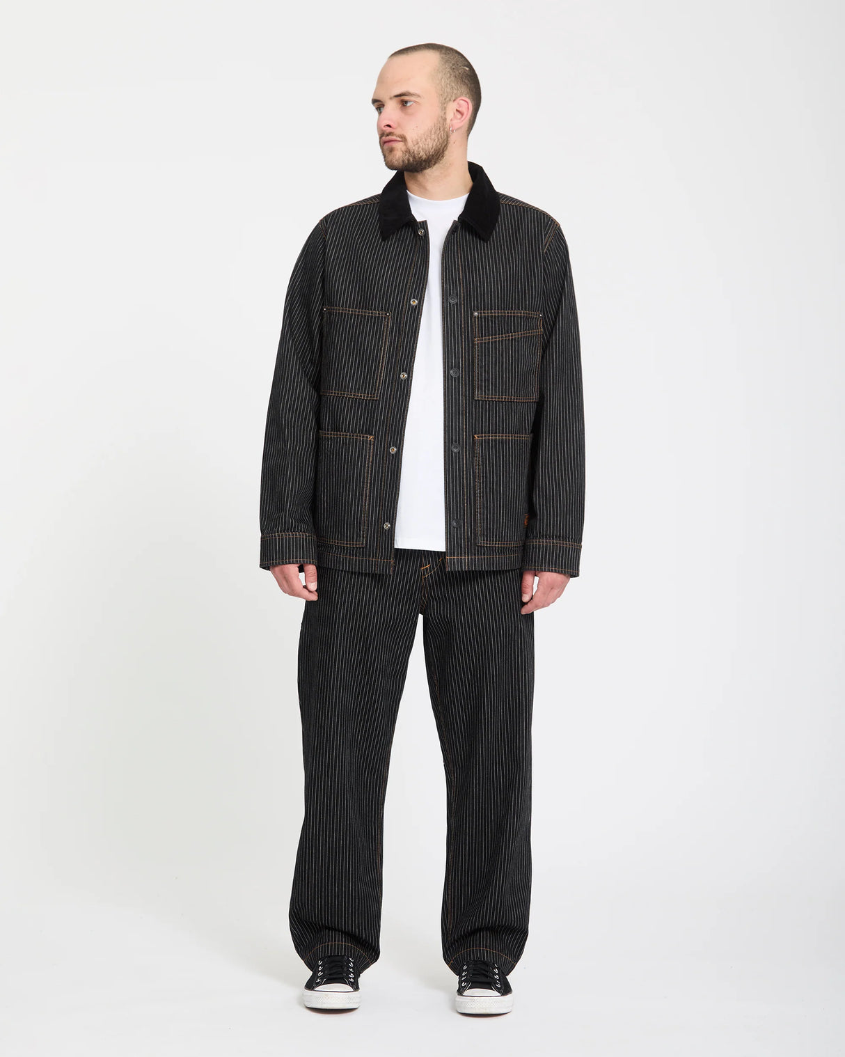 Volcom Dialed Work Pant Black Stripe Pants
