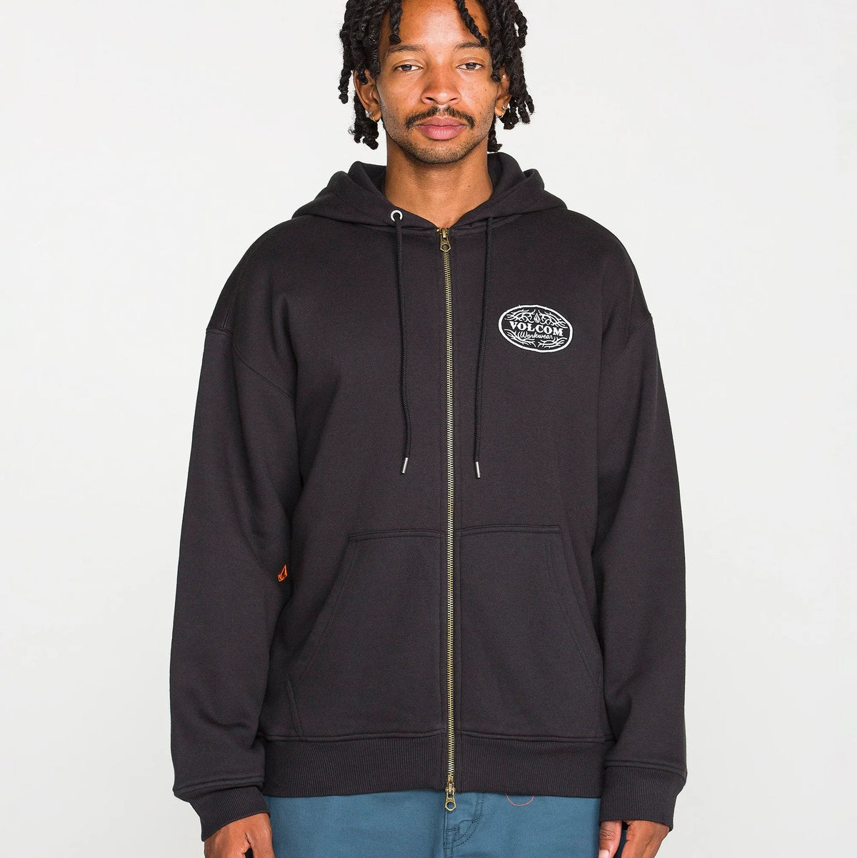 Volcom On The Hunt Workwear Antique Black Zip Hooded Sweatshirt