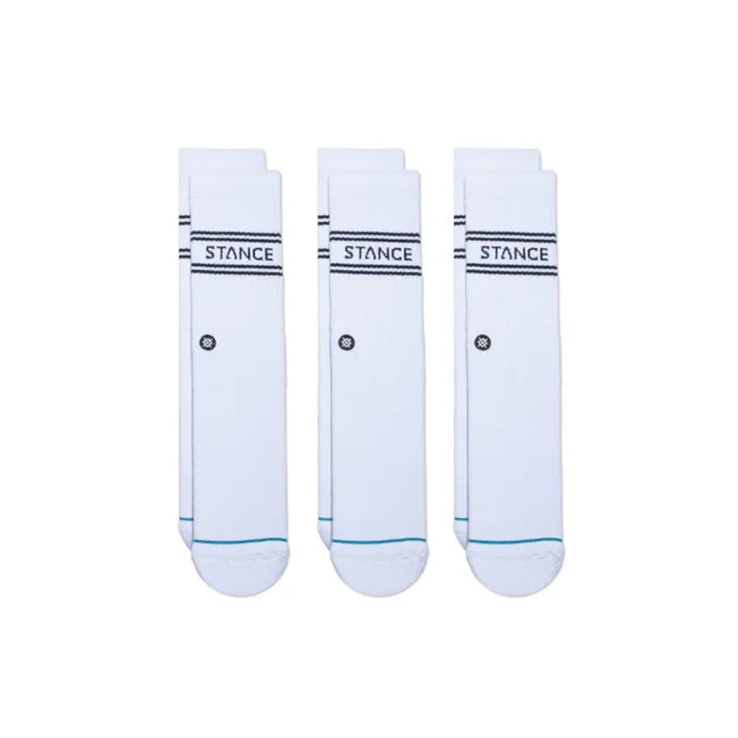 Stance Origin White 3 Pack Crew Socks