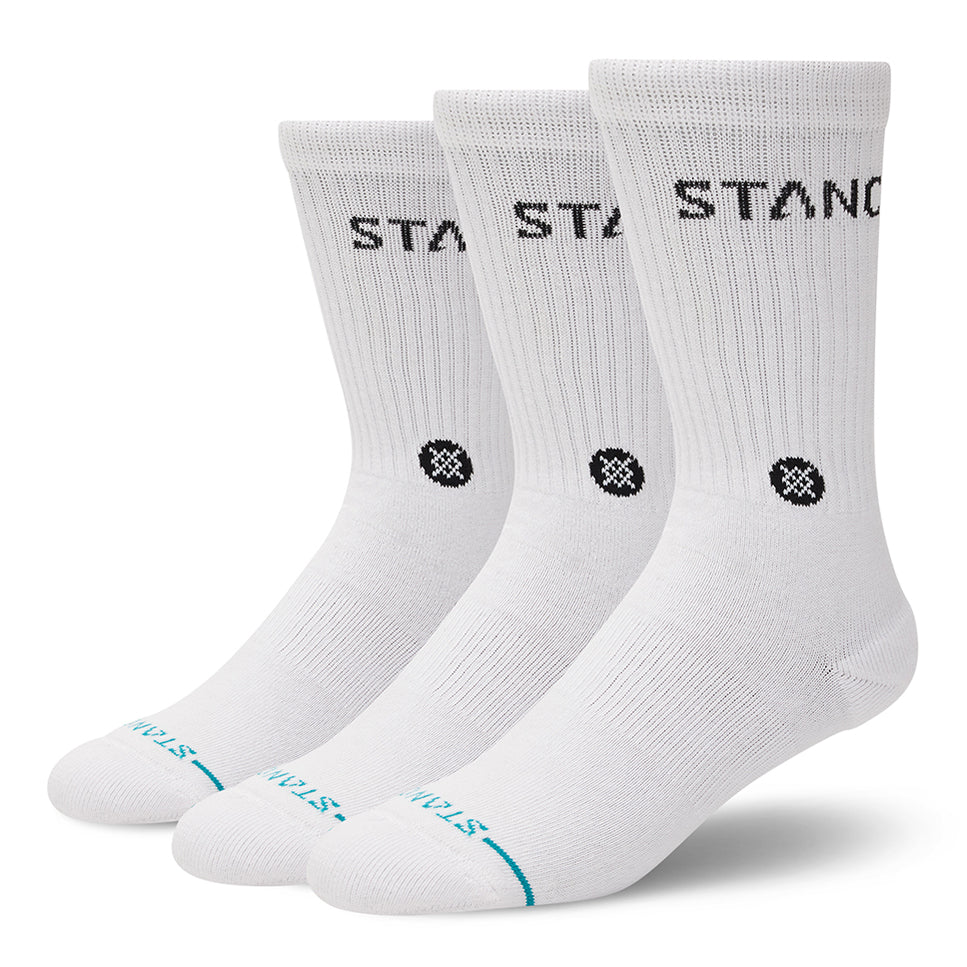 Stance Origin White 3 Pack Crew Socks