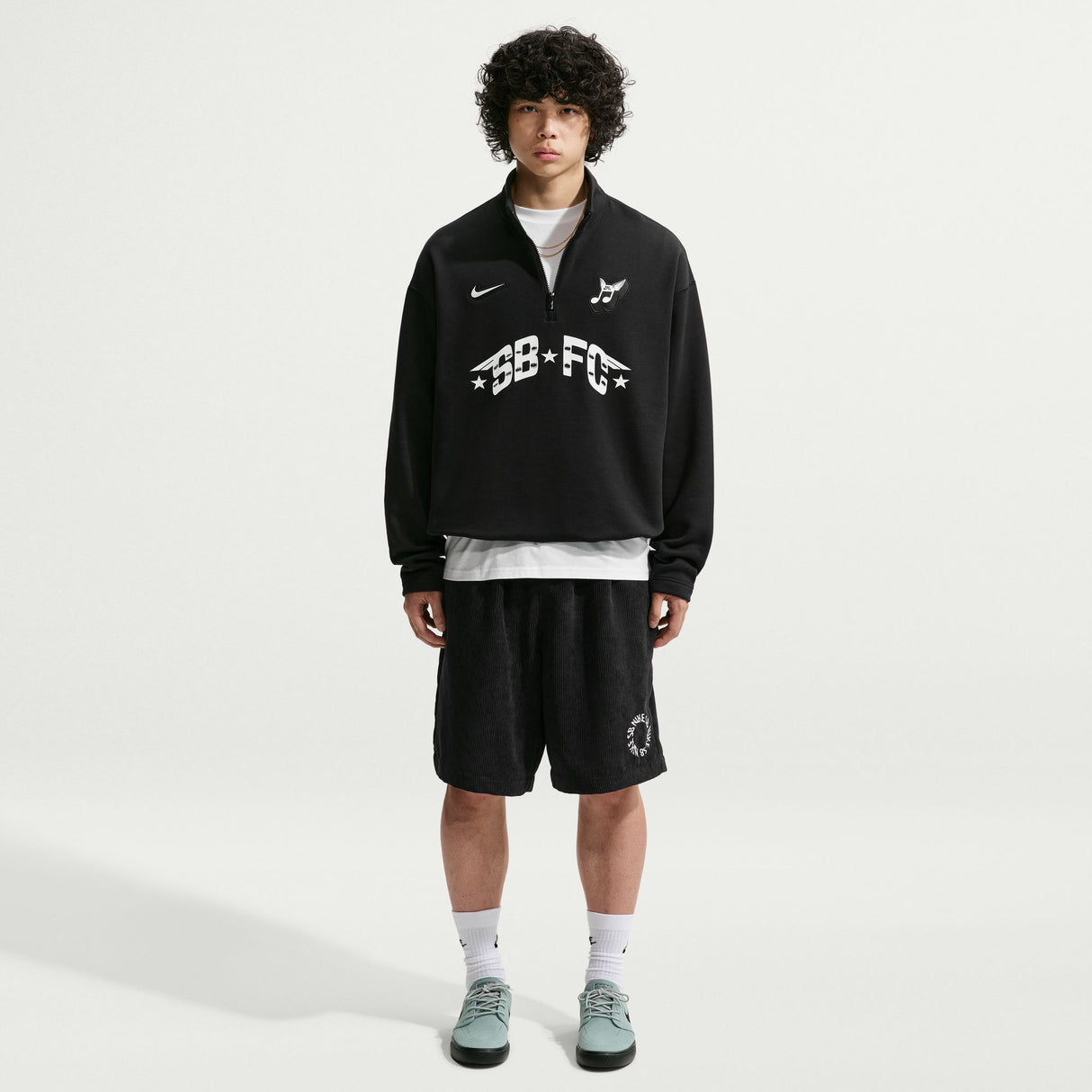 Nike SB Black FC Pack Half Zip Crew Fleece