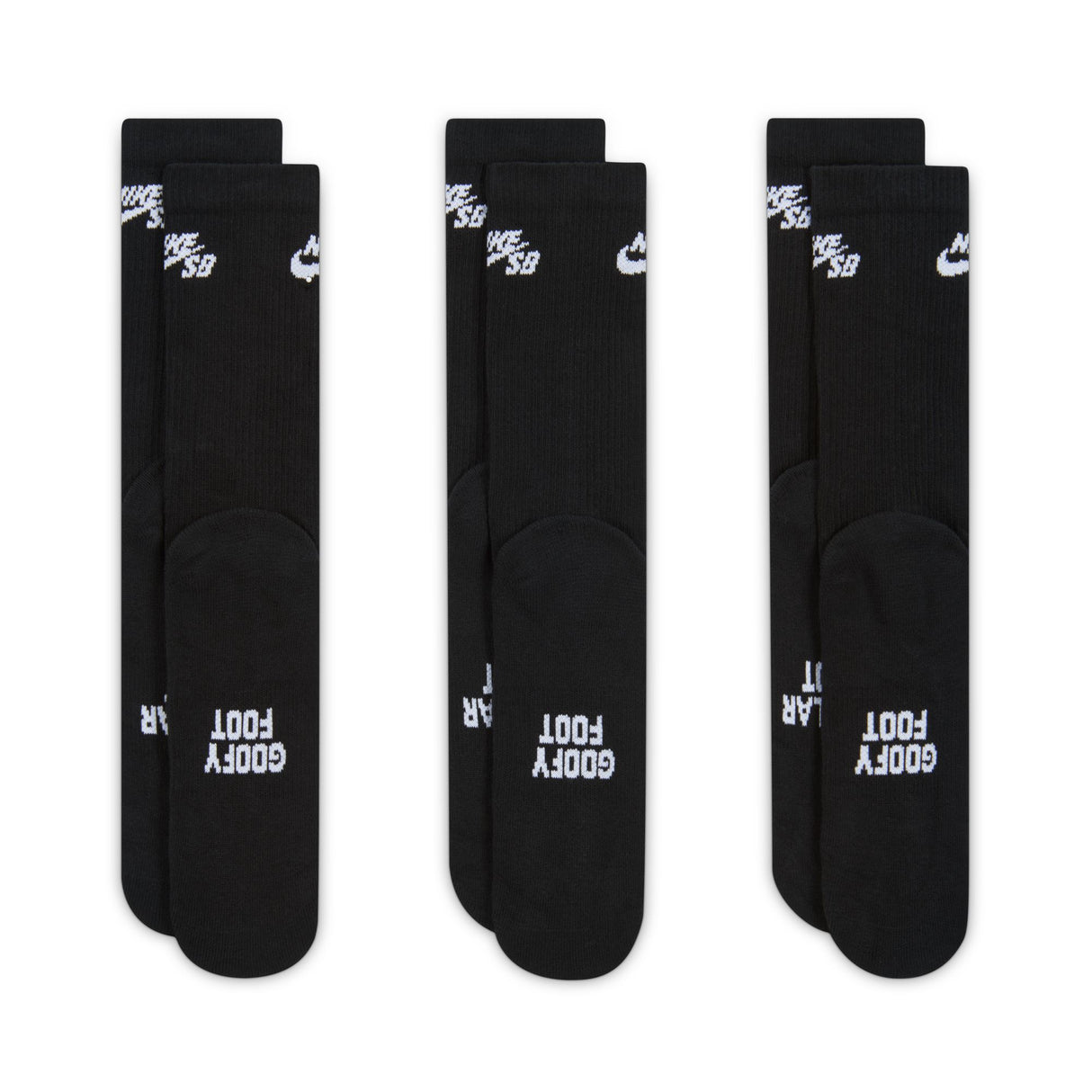 Nike Sb Everyday Elevated 3 Pack Black Crew Socks IR1328-900