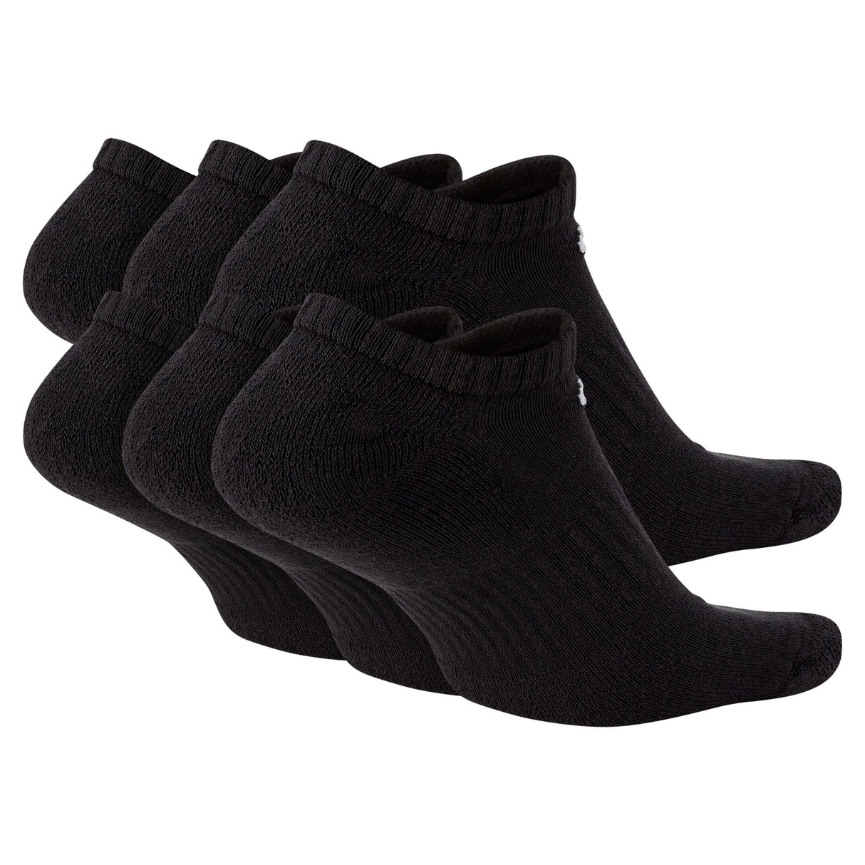 Nike Everyday Plus Cushioned Black/White 6 Pack No Show Socks