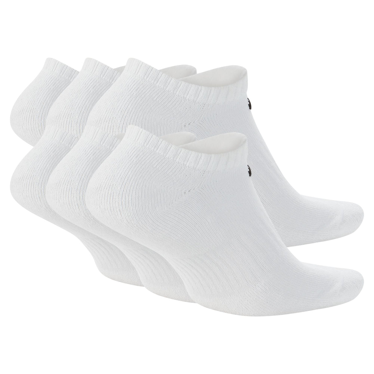 Nike Everyday Plus Cushioned White/Black 6 Pack No Show Socks