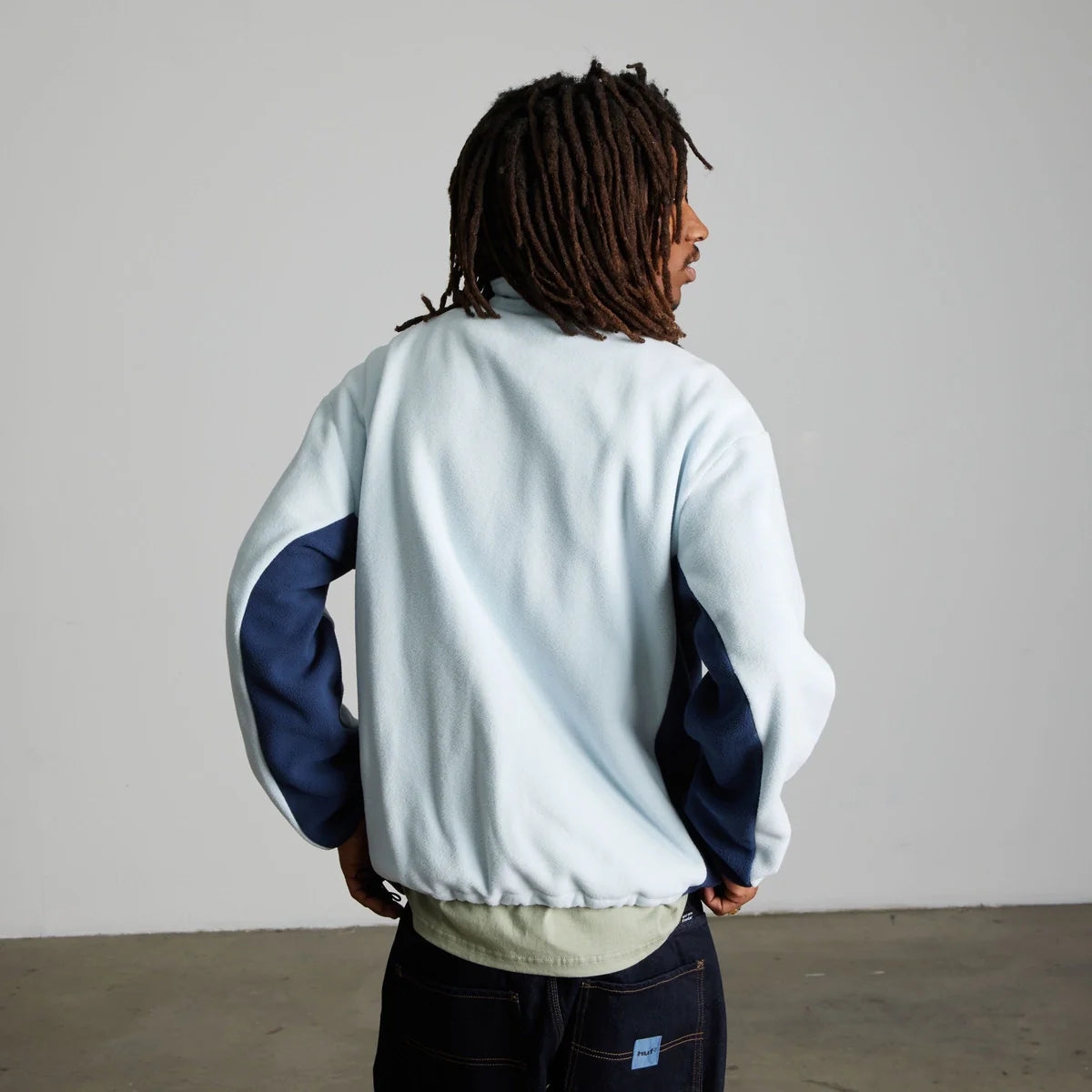 HUF Basecamp Sky Blue Quarter Zip Polar Fleece