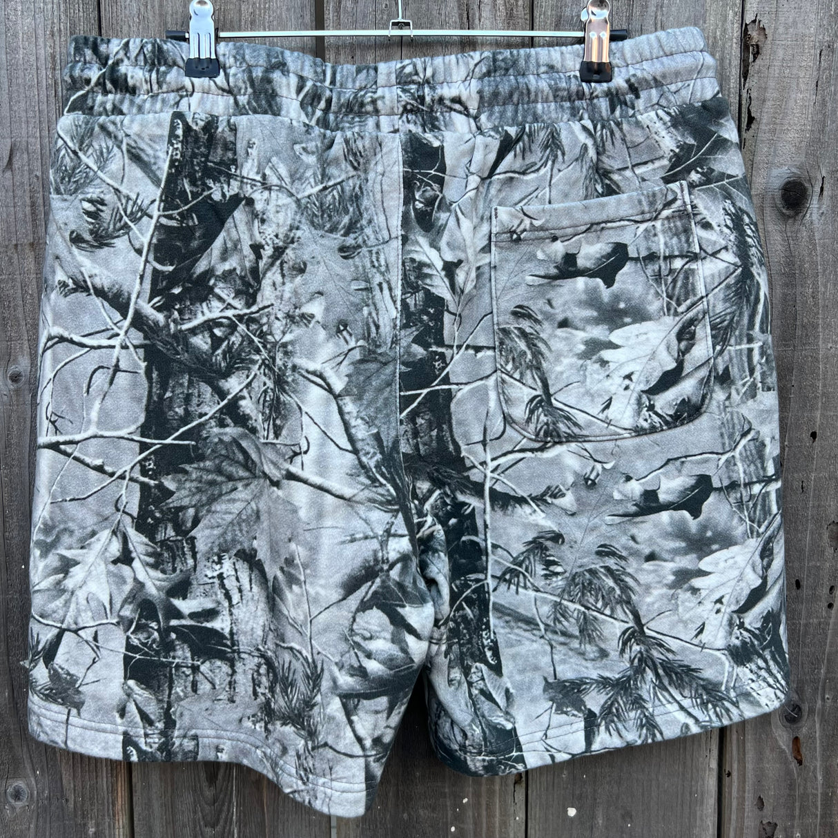 Long Beach Skate Co LBS Long Side Vintage Grey Wood Camo Volley Short