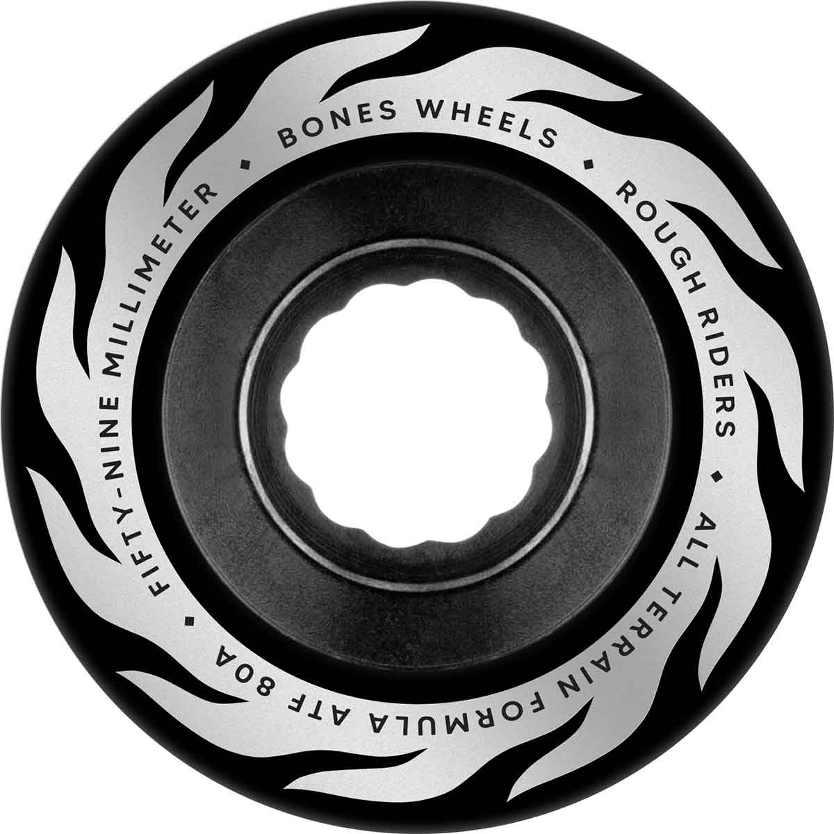 Bones ATF Rough Riders Eternal Flame 80a 59mm Black Cruiser Wheels
