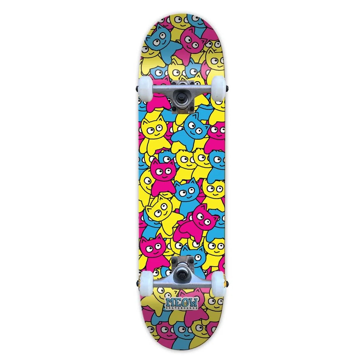 Meow Sticker Pile CMYK Multi 7.75" Skateboard Complete