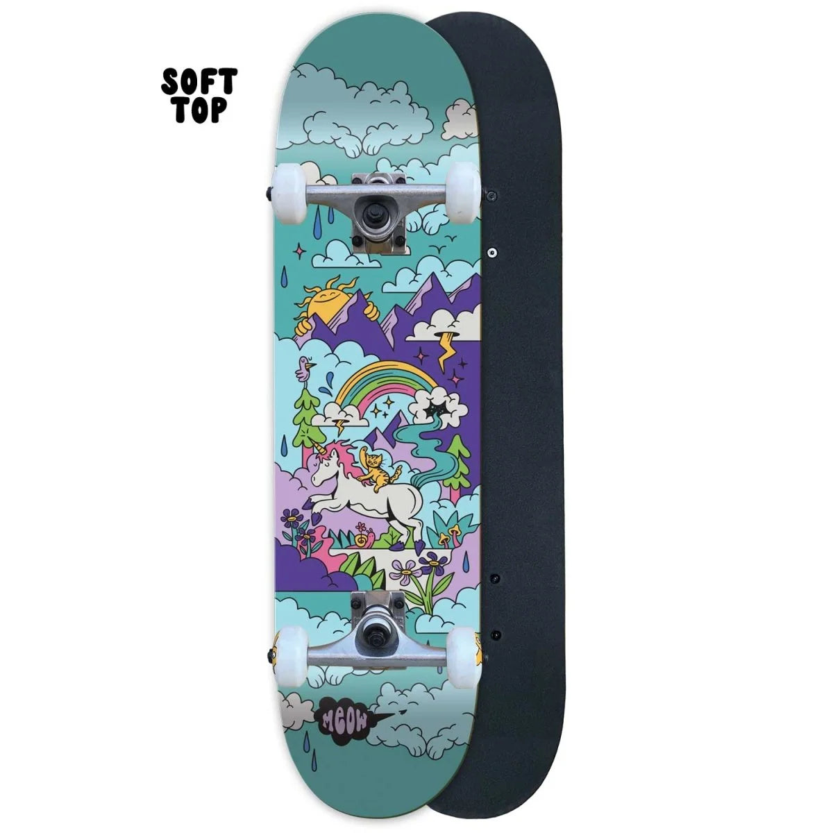 Meow Dream Soft Top Teal 7.25" Skateboard Complete