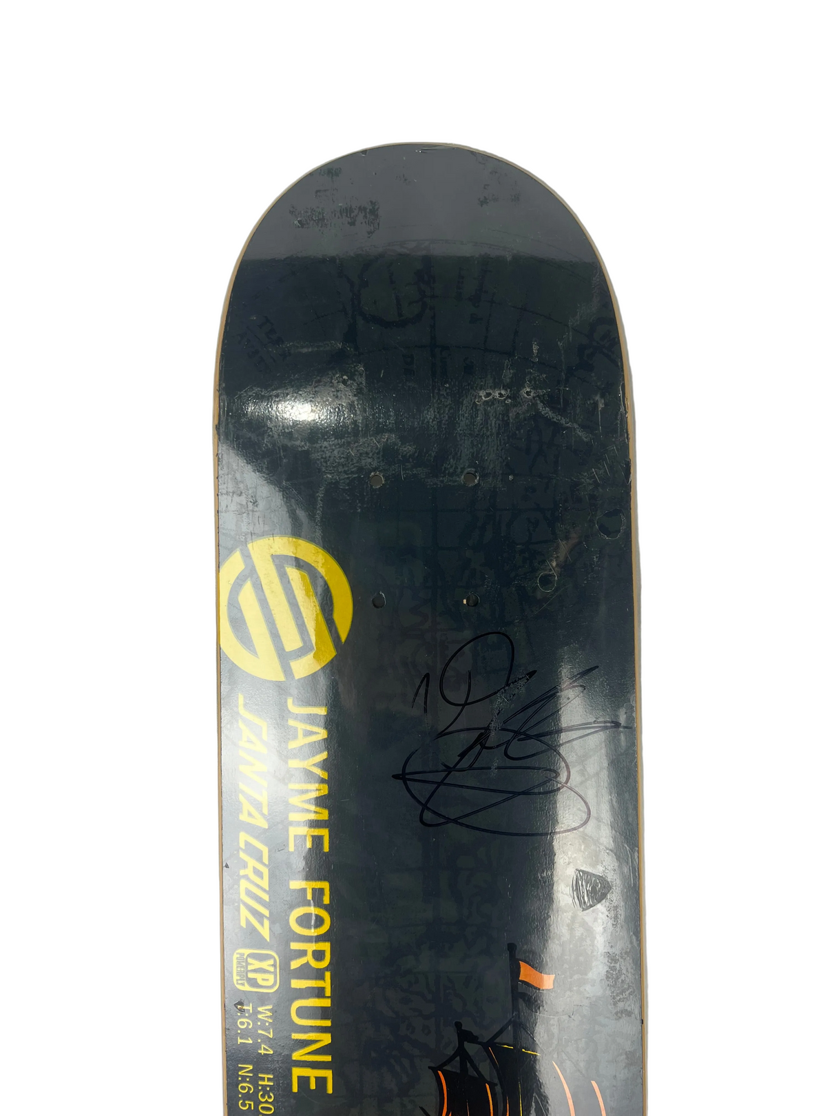 Santa Cruz Jayme Fortune Ship Signed (but not by Jayme) 7.4" Skateboard Deck