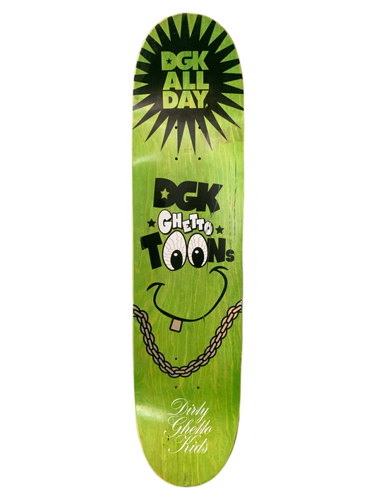 DGK 2009 Stevie Williams Signed Ghetto Toons Series 7.75" Classic Skateboard Deck