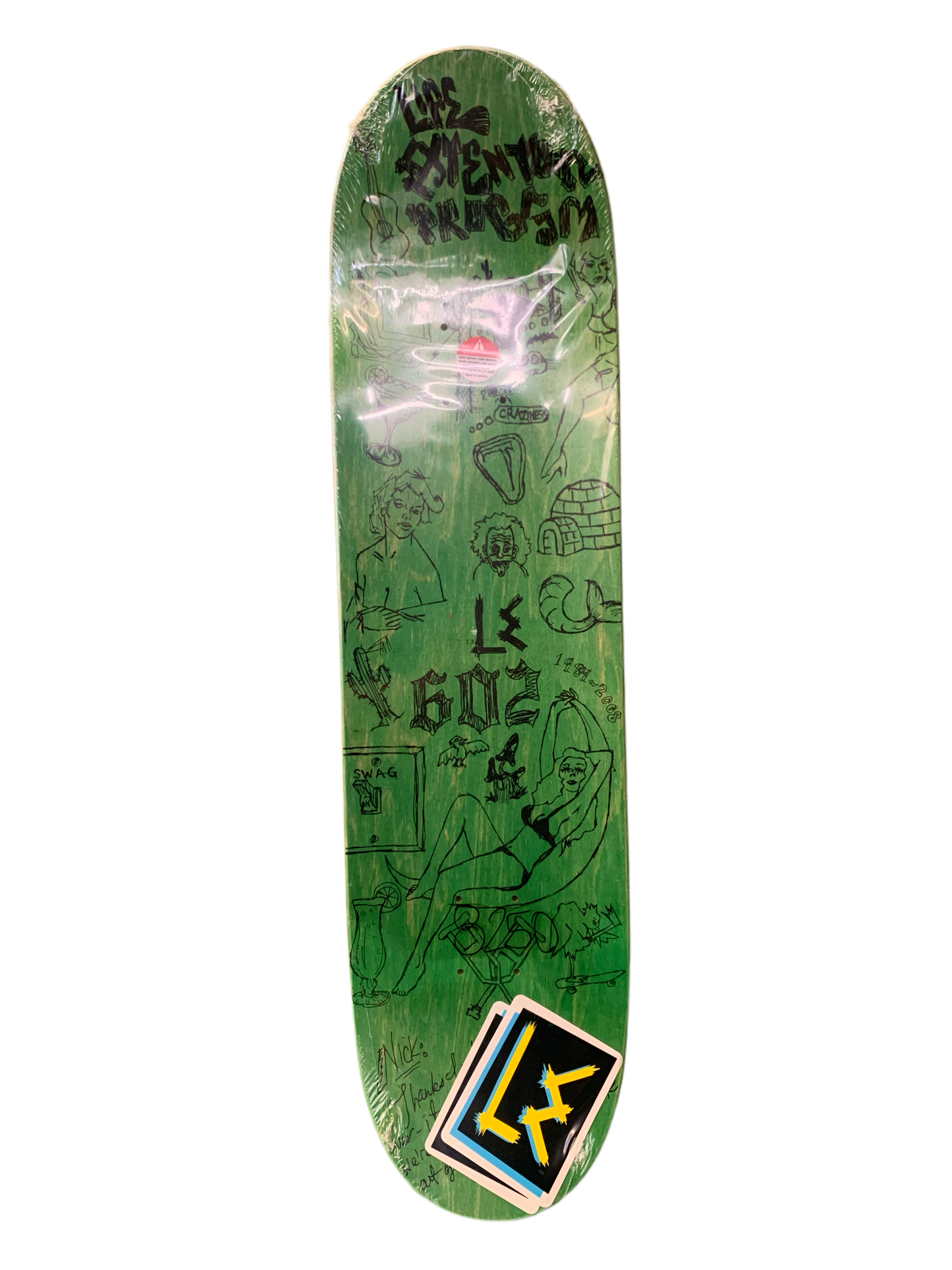 Life Extension Logo Purple/Yellow 8.25" Classic Skateboard Deck