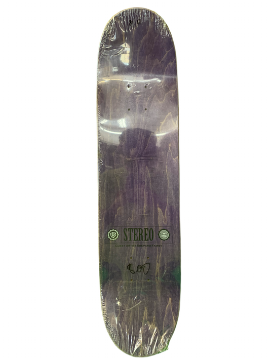 Stereo x Obey Art by Shepard Fairey Clint Peterson Signed 2009 8" Classic Skateboard Deck