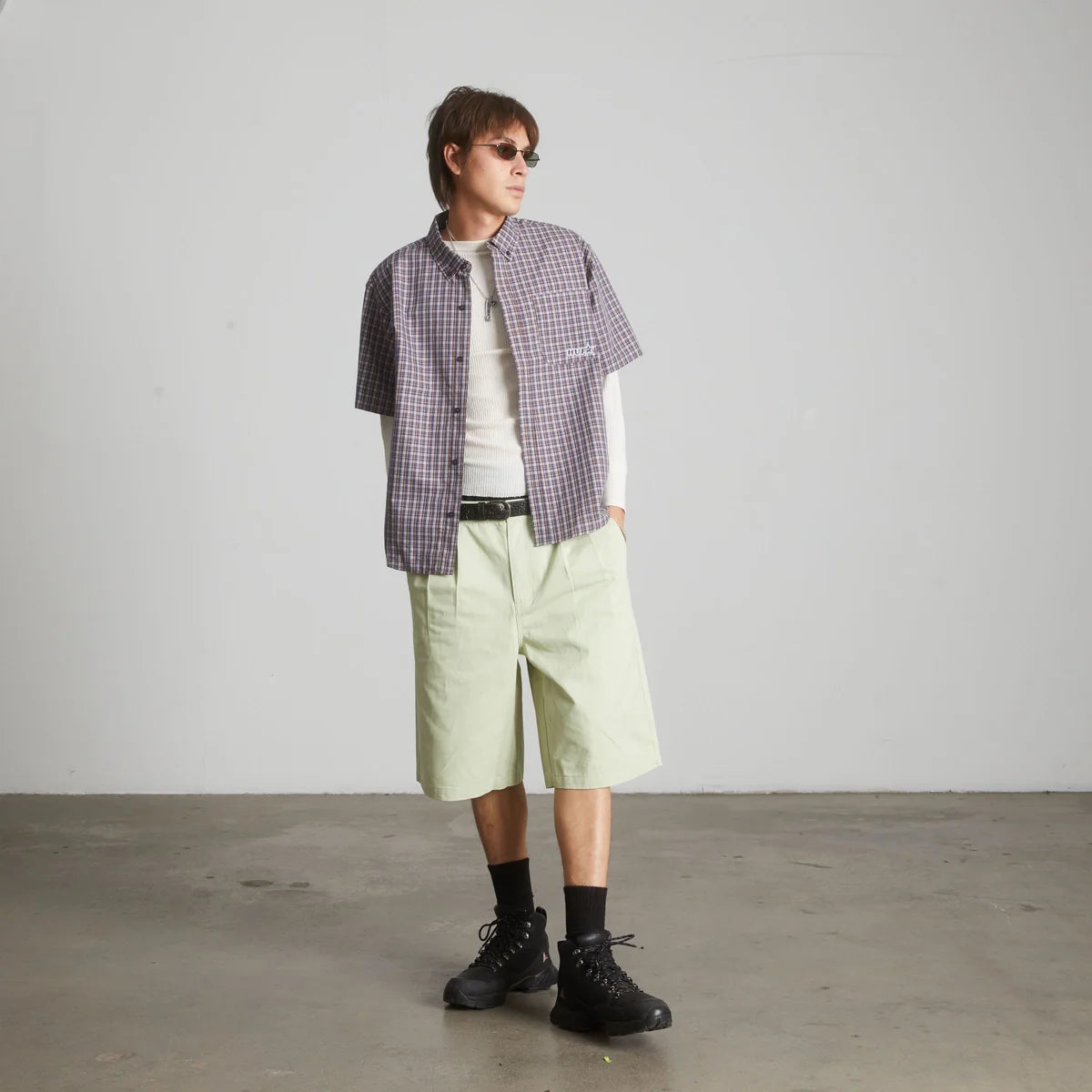 HUF Galaxy Plaid Dark Brown S/s Woven Shirt