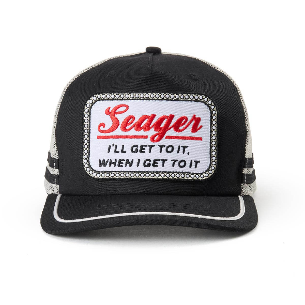 Seager High Noon Black/Cream Trucker Snapback Hat