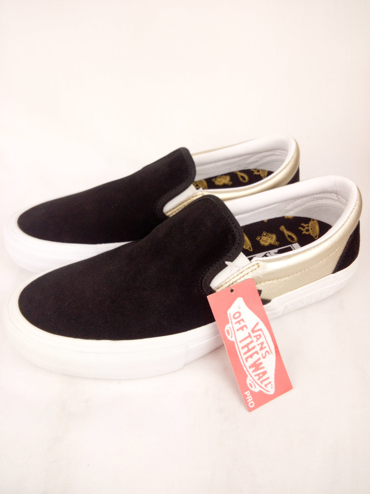 Vans Slip-On Pro Shake Junt Black Gold Mens Size 8.5 Shoes