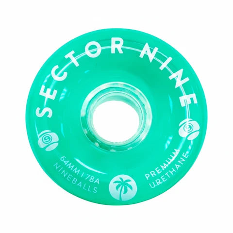 Sector Nine 64 Mm 78a Nine Ball Teal Cruiser Skateboard Wheels