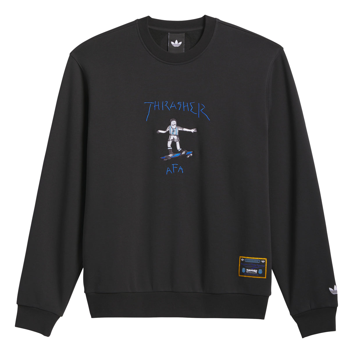 Adidas Skateboarding x Thrasher x AFA Gonz Black Crewneck Sweatshirt