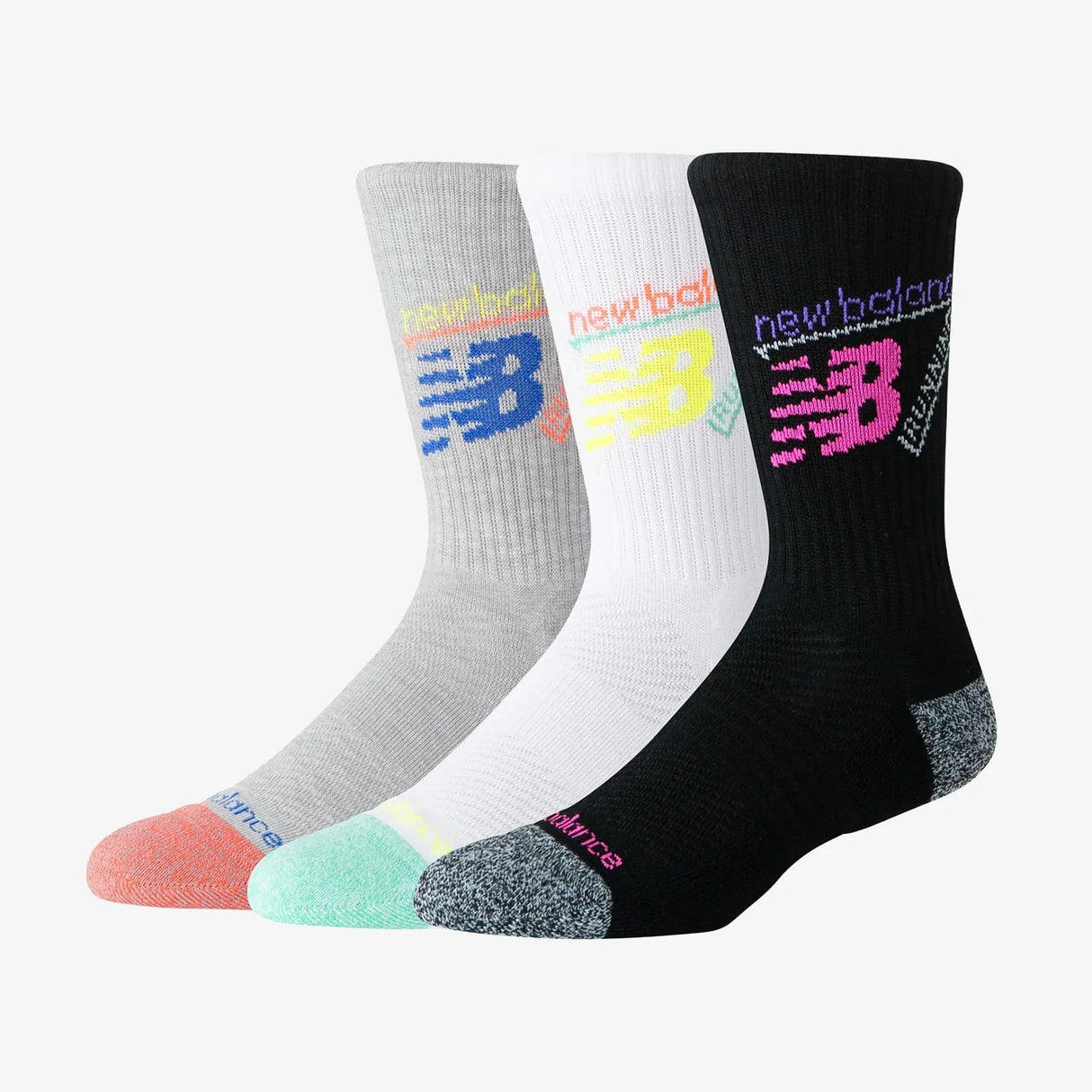 New Balance Active Graphic Crew Assorted 3 Colors 3 Pack Socks
