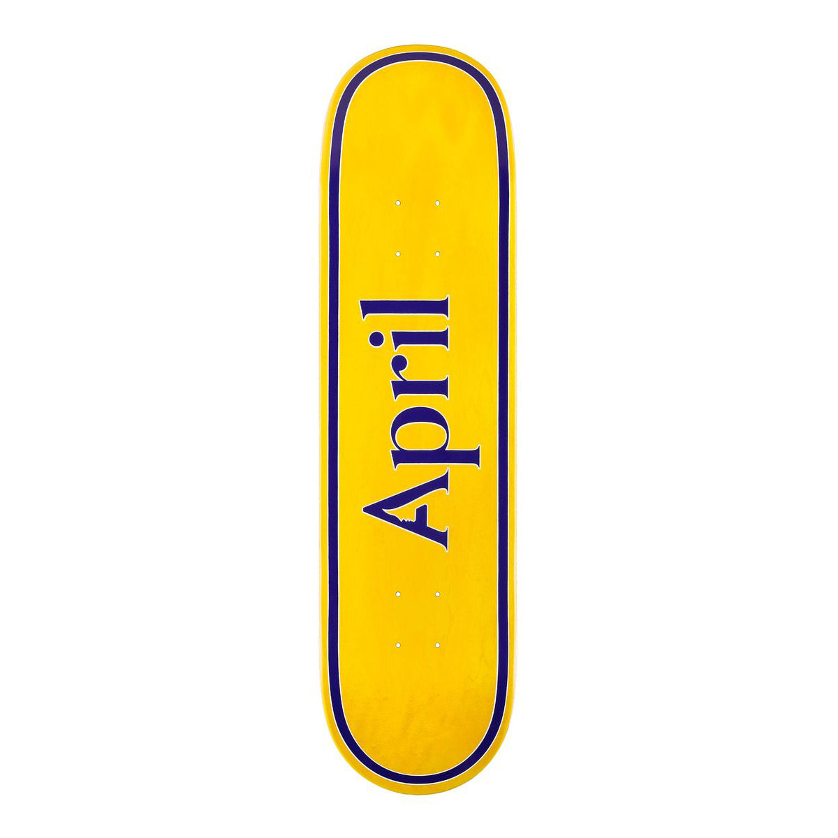 April Og Logo Yellow/Purple Skateboard Deck