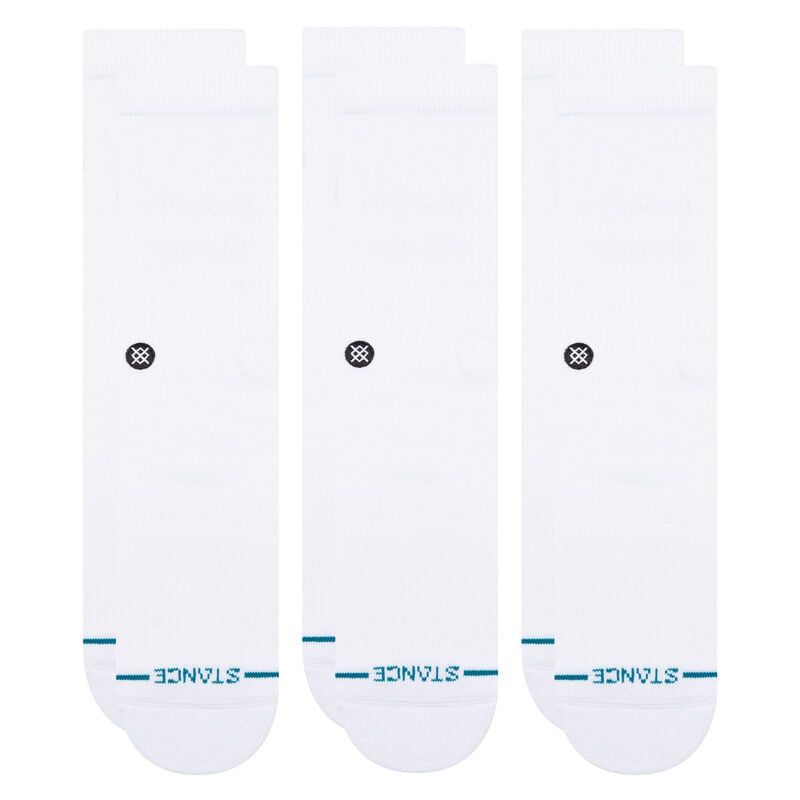Stance Icon 3 Pack Crew White Socks