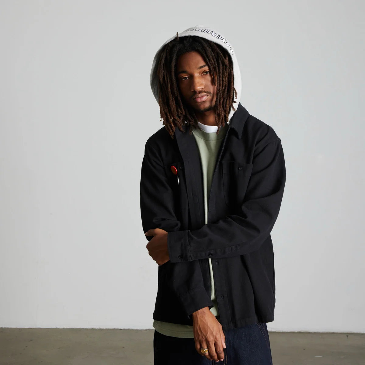 HUF Olympia Black Hooded Overshirt