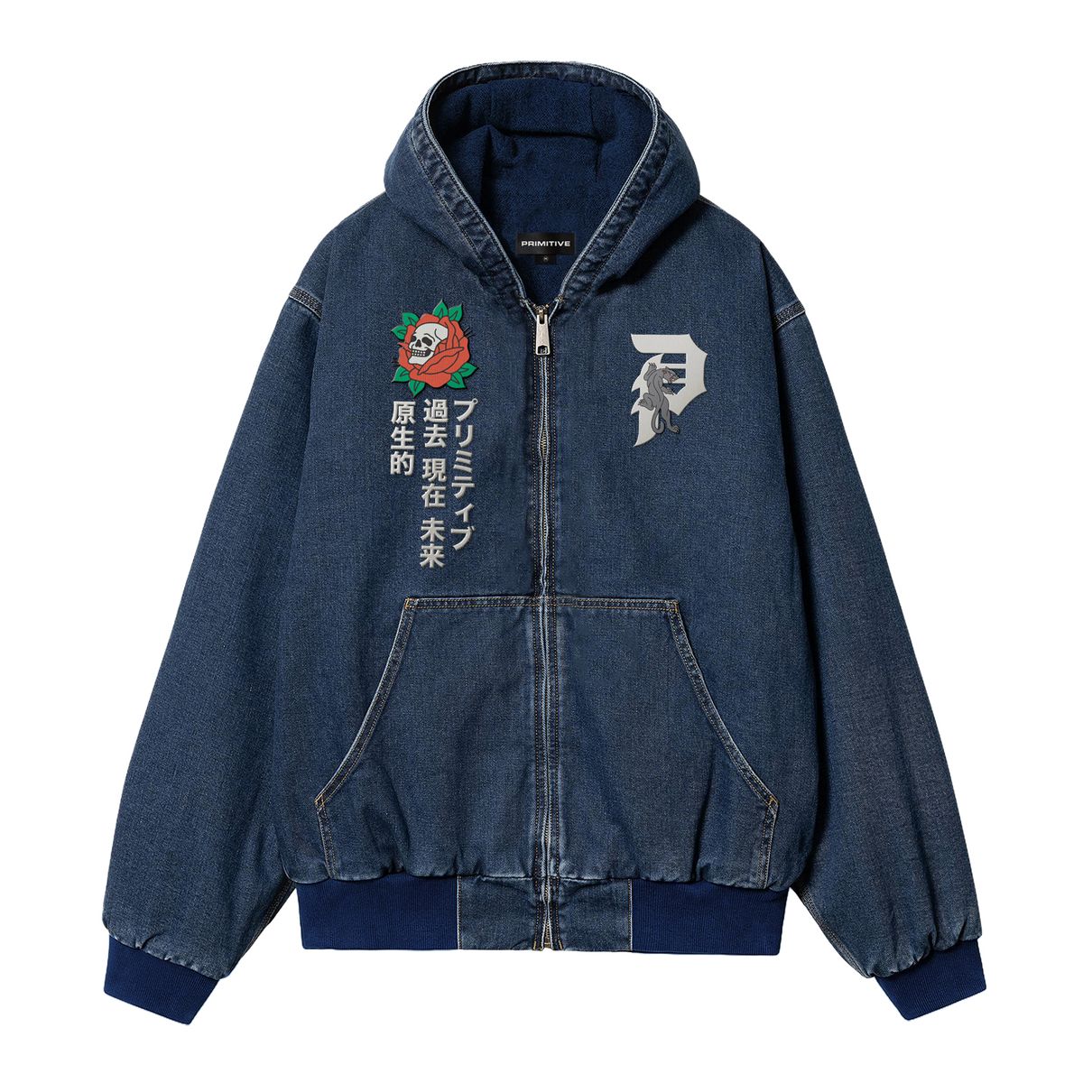 Primitive Outsider Blue Denim Zip Jacket