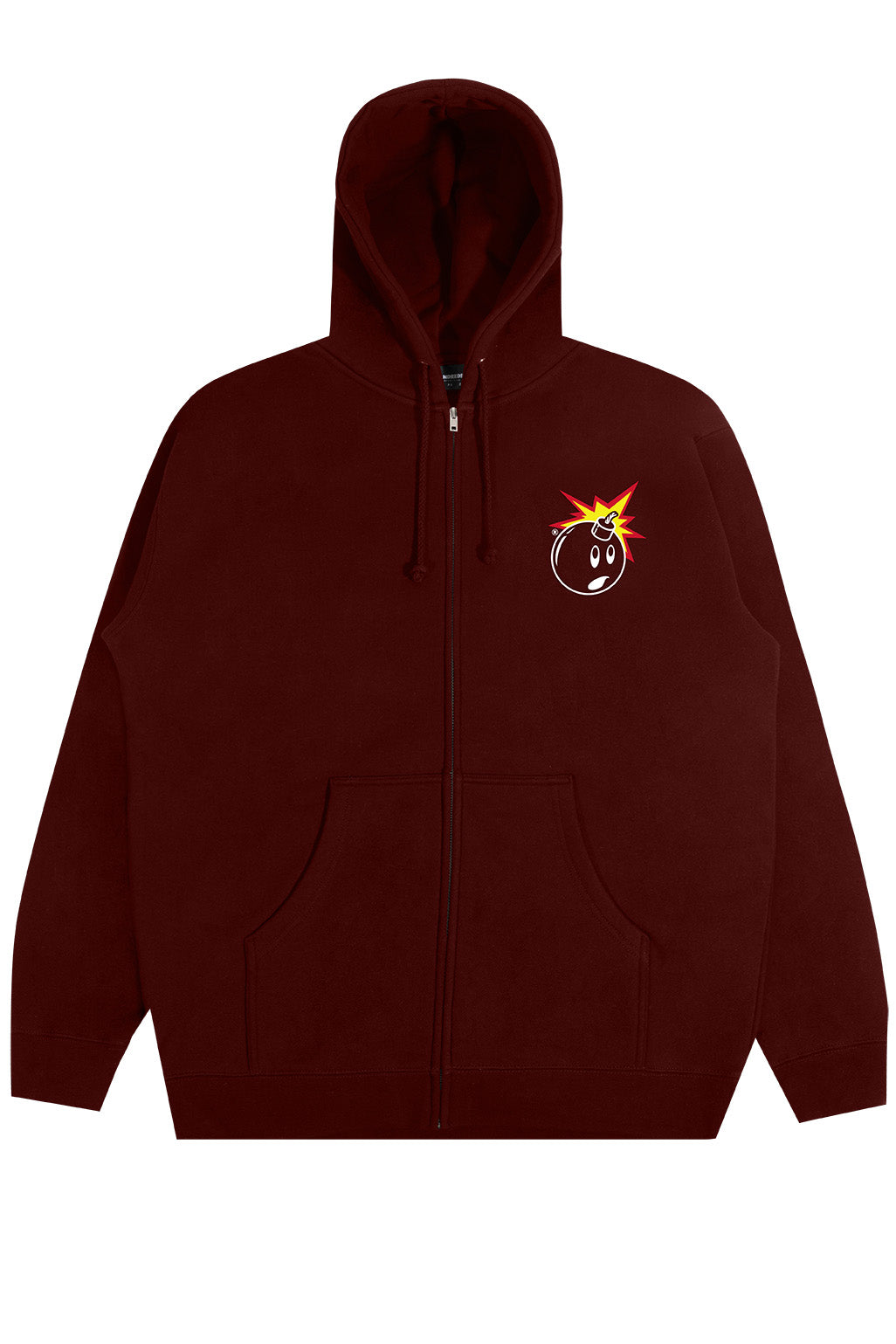 The Hundreds Outstanding Maroon Zip-up Hooded Sweatshirt