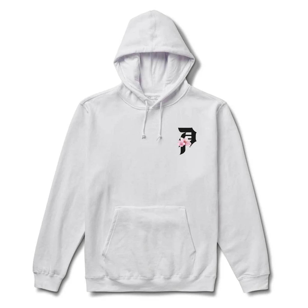 Primitive Sakura White Heavyweight Hooded Sweatshirt