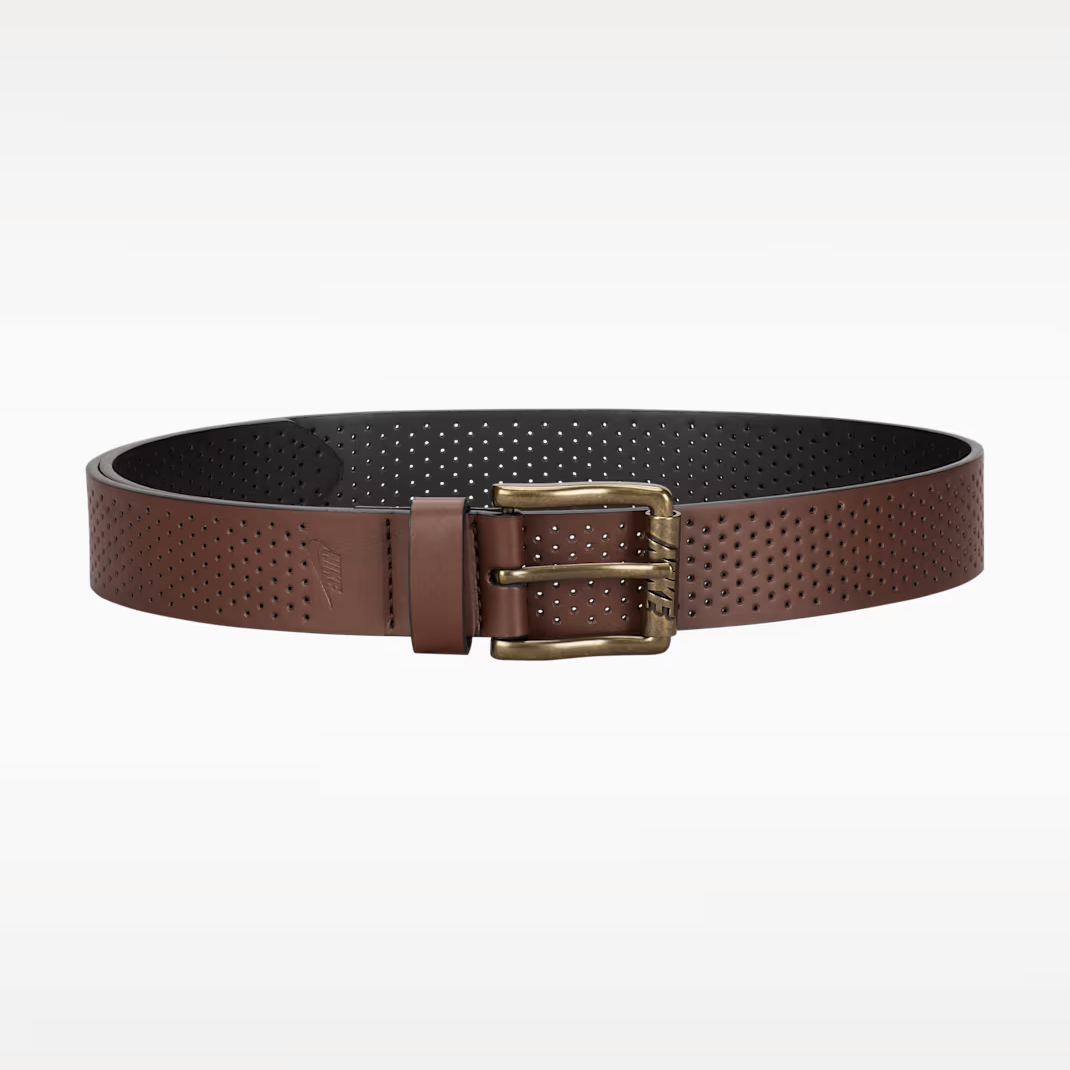 Nike Perforated Brown Leather Belt