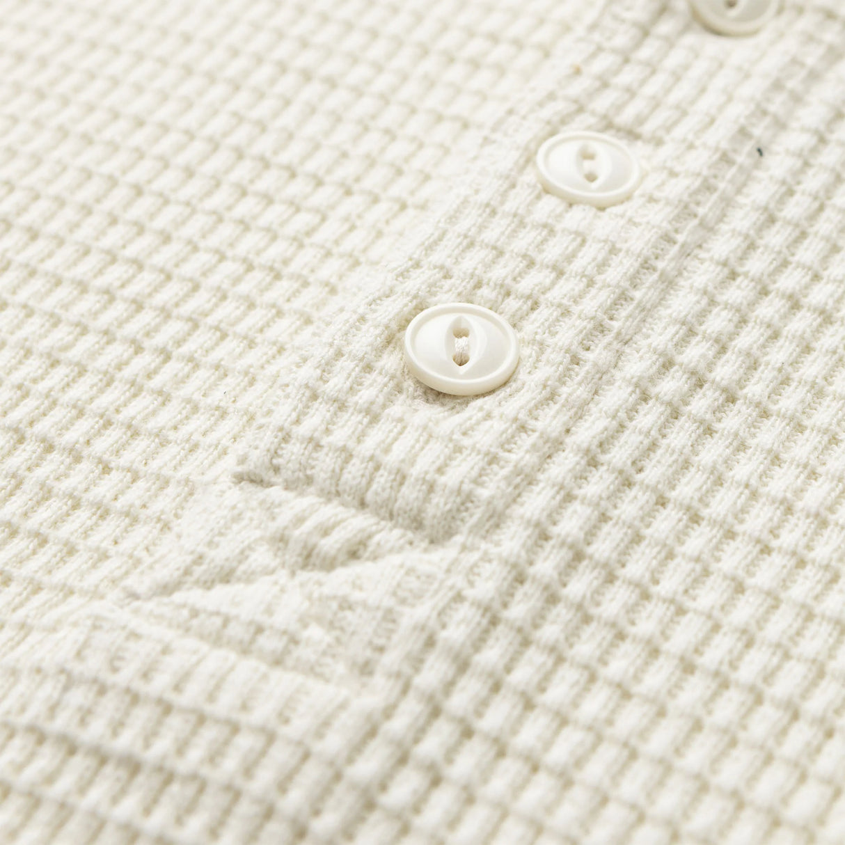 Seager Sawpit Vintage White Henley L/s Thermal Shirt