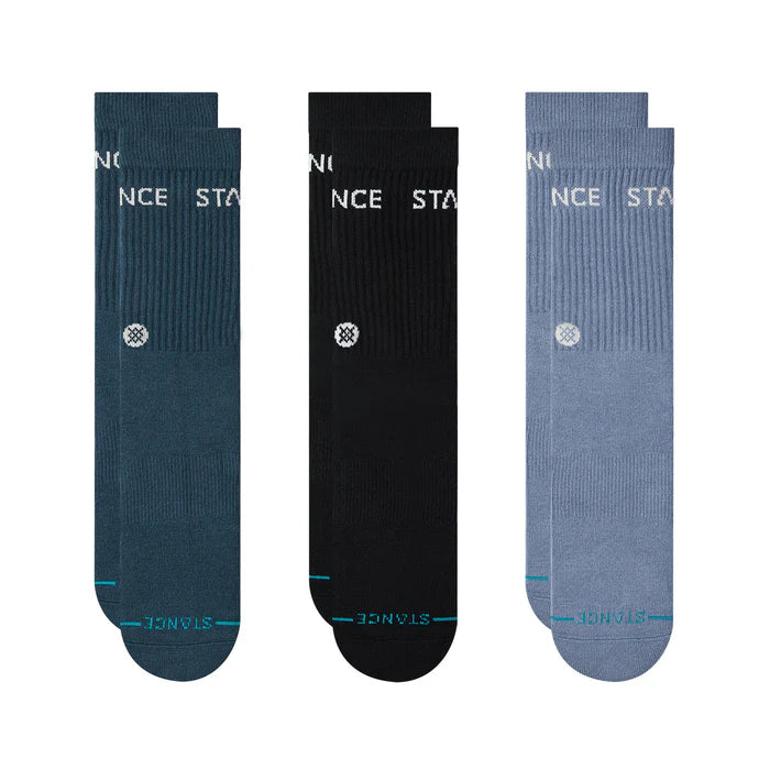 Stance Origin Crew 3 Pack Indigo Socks
