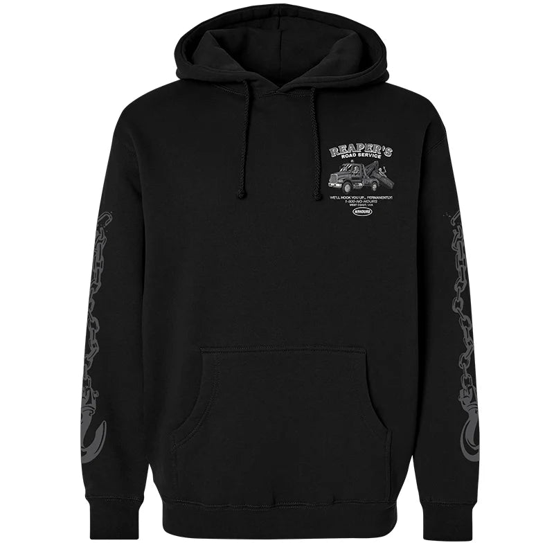 No Hours Road Service Black Hooded Sweatshirt