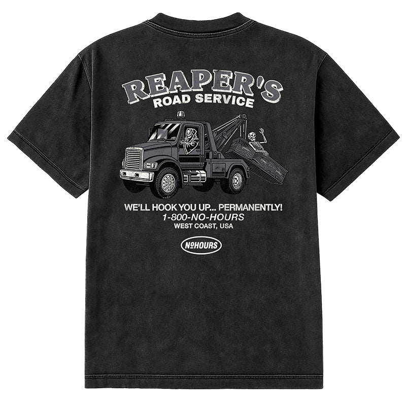 No Hours Road Service Vintage Black S/s Shirt