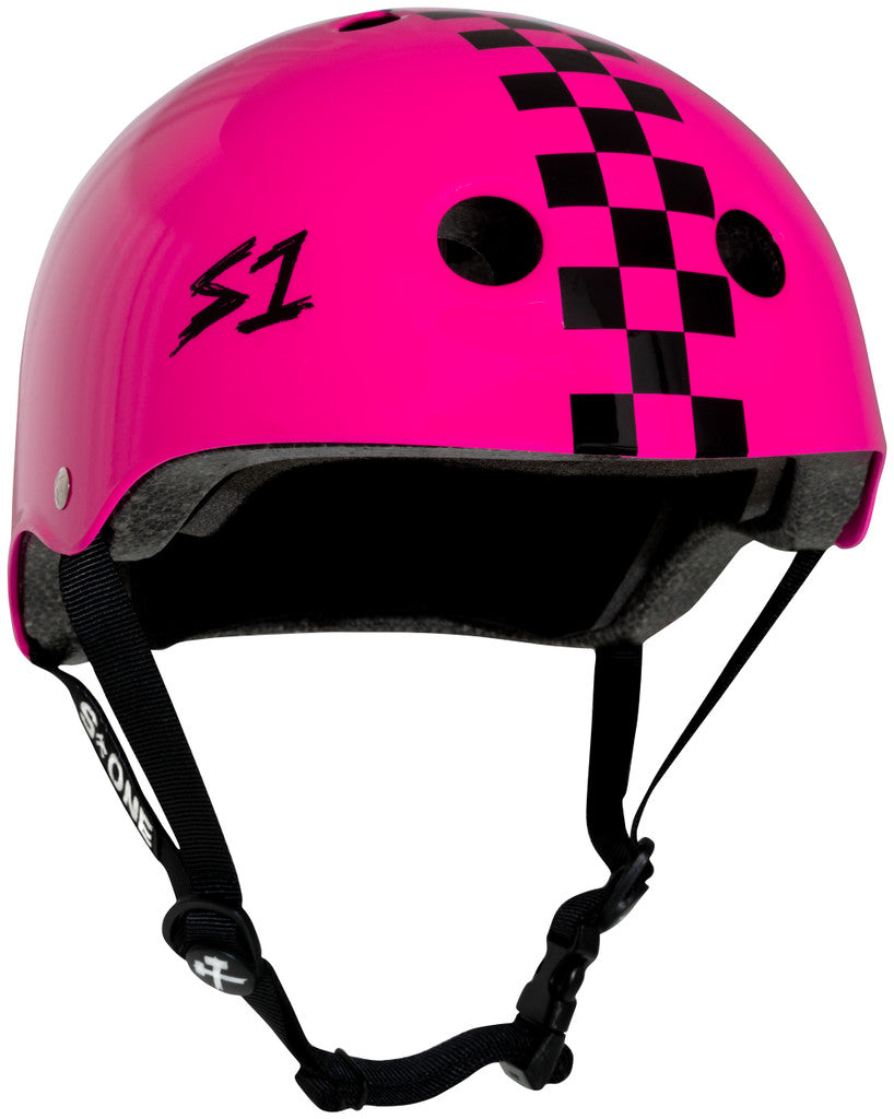 S1 Lifer Pink Gloss Checkers Helmet