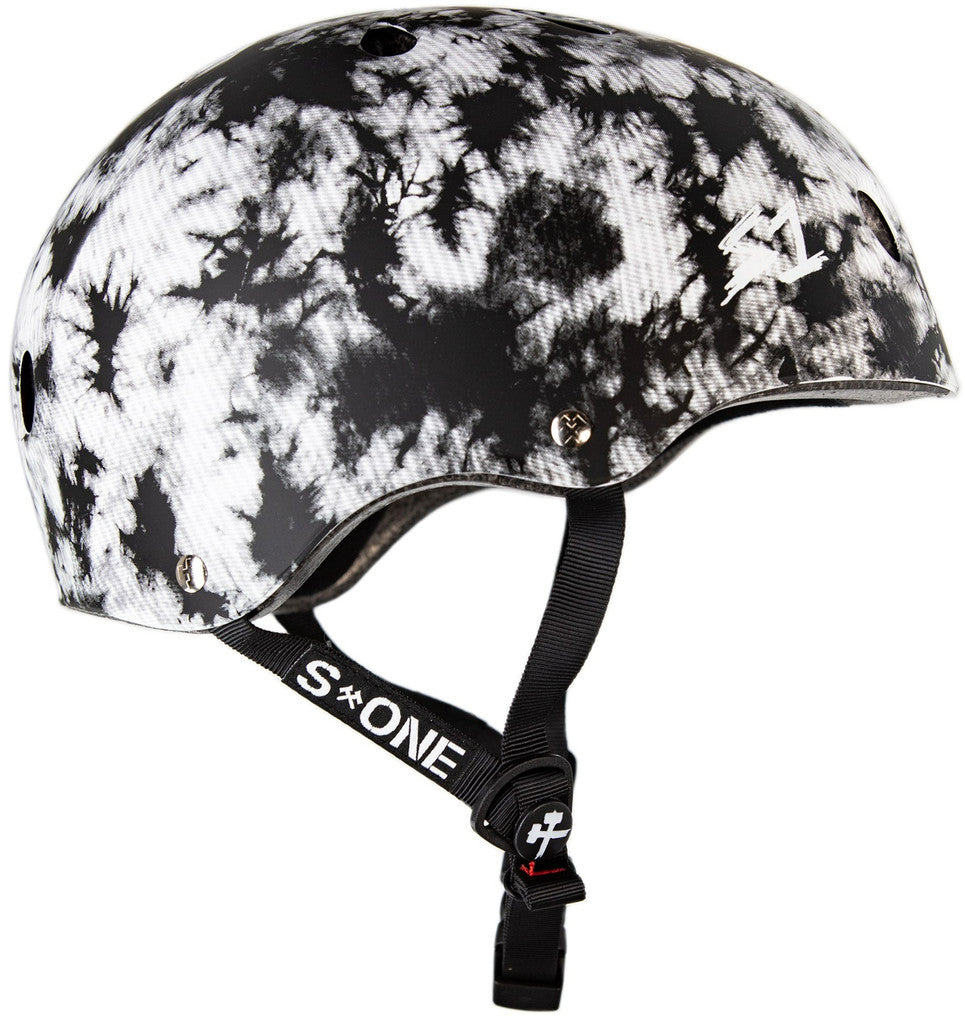 S1 Lifer Black White Tie Dye Matte Helmet