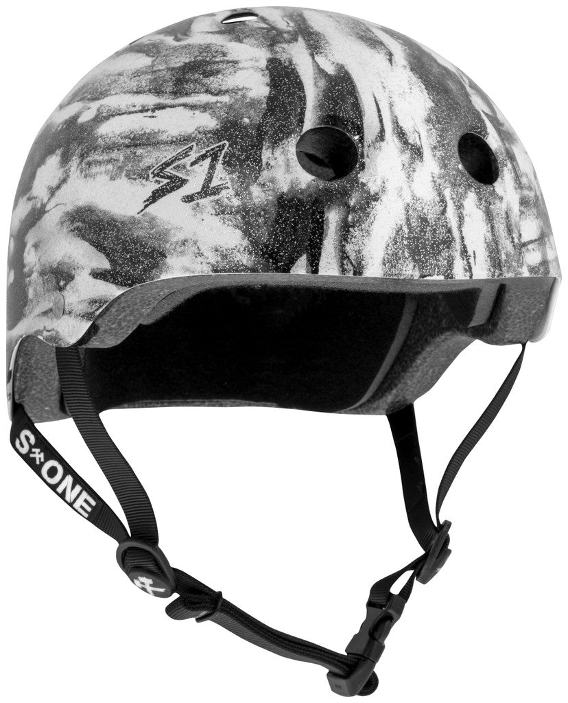 S1 Lifer Bomba Black White Glitter Helmet