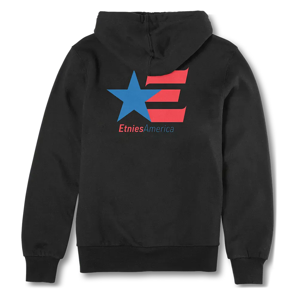 Etnies America Black Zip Up Hooded Sweatshirt