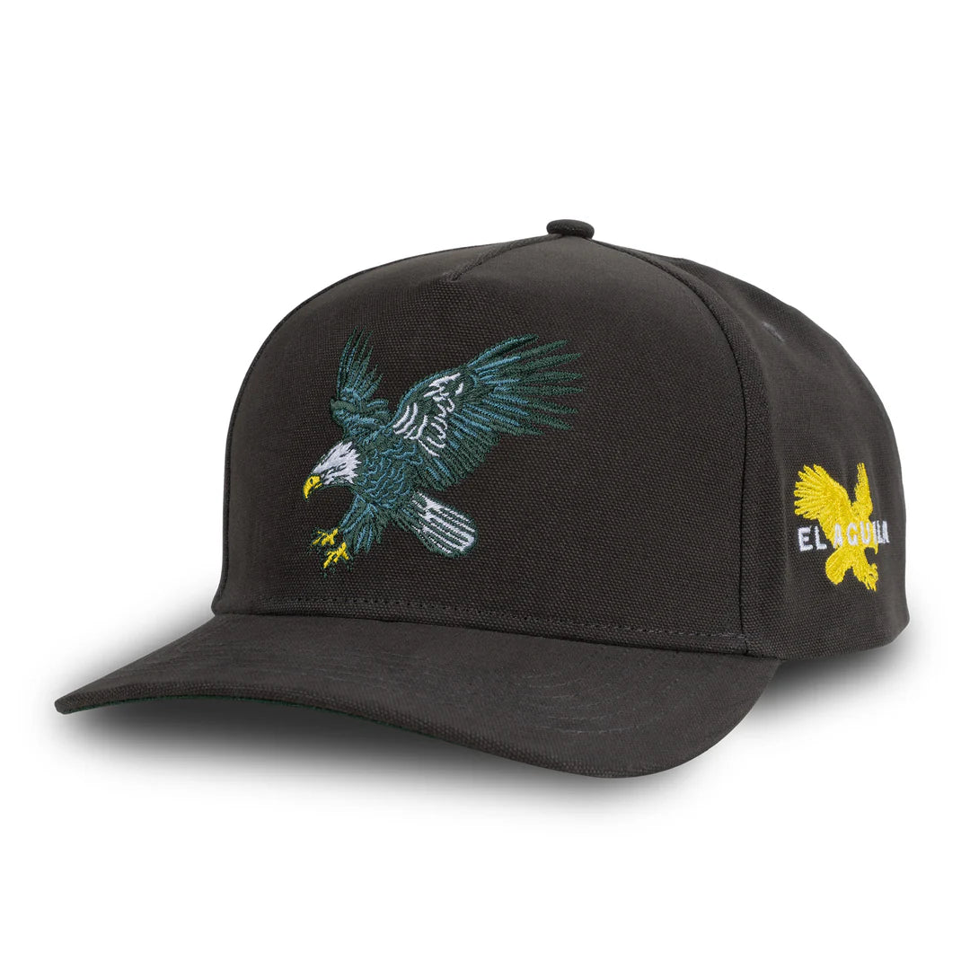 Sendero Eagle Black 5 Panel Structured Snapback Hat