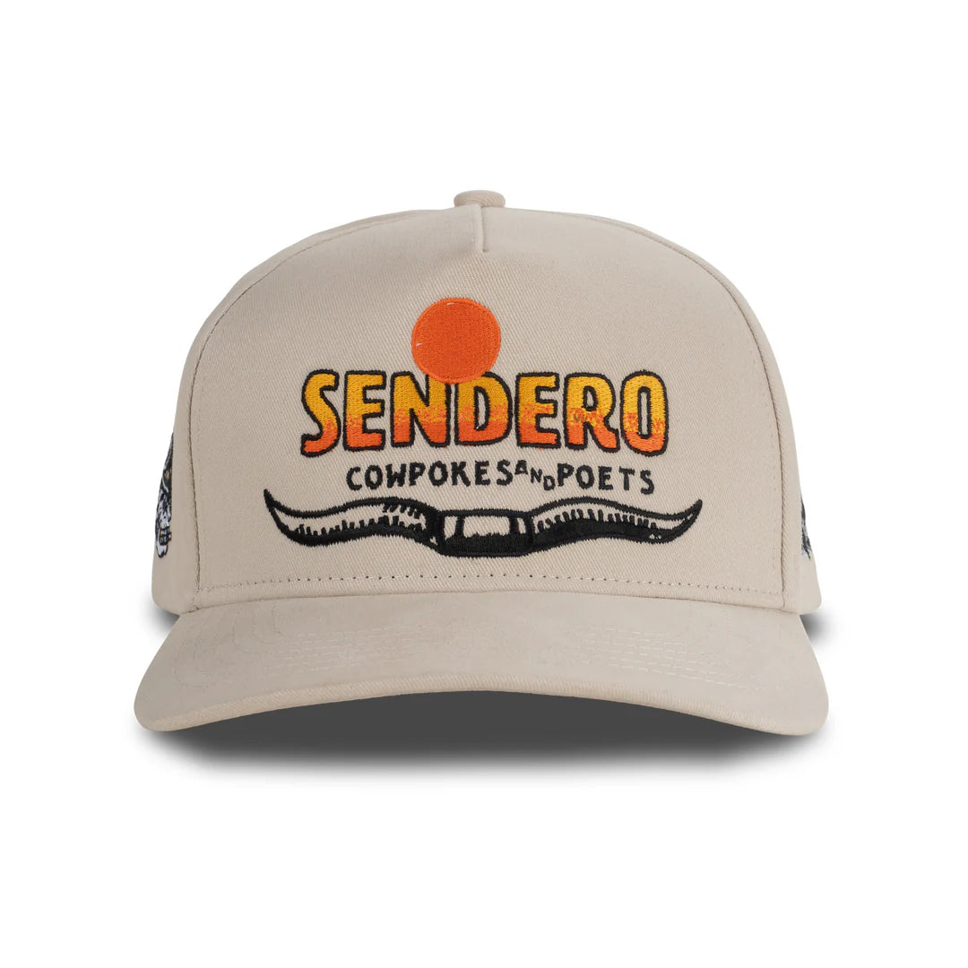 Sendero Cowpokes & Poets Tan 5 Panel Structured Snapback Hat