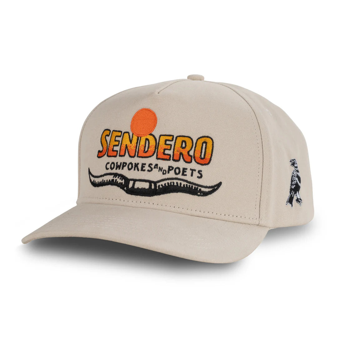 Sendero Cowpokes & Poets Tan 5 Panel Structured Snapback Hat
