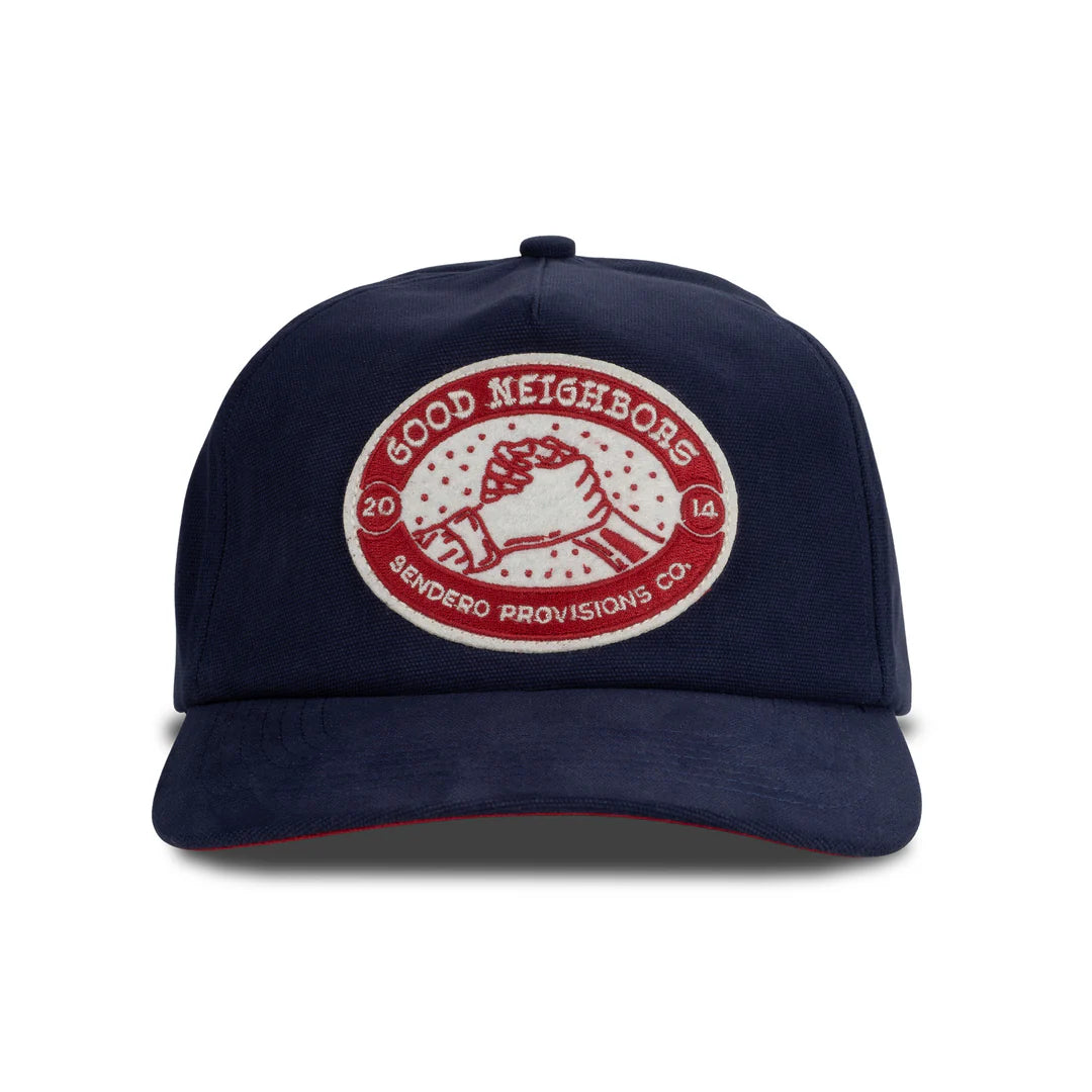 Sendero Good Neighbors Navy 5 Panel Unstructured Snapback Hat